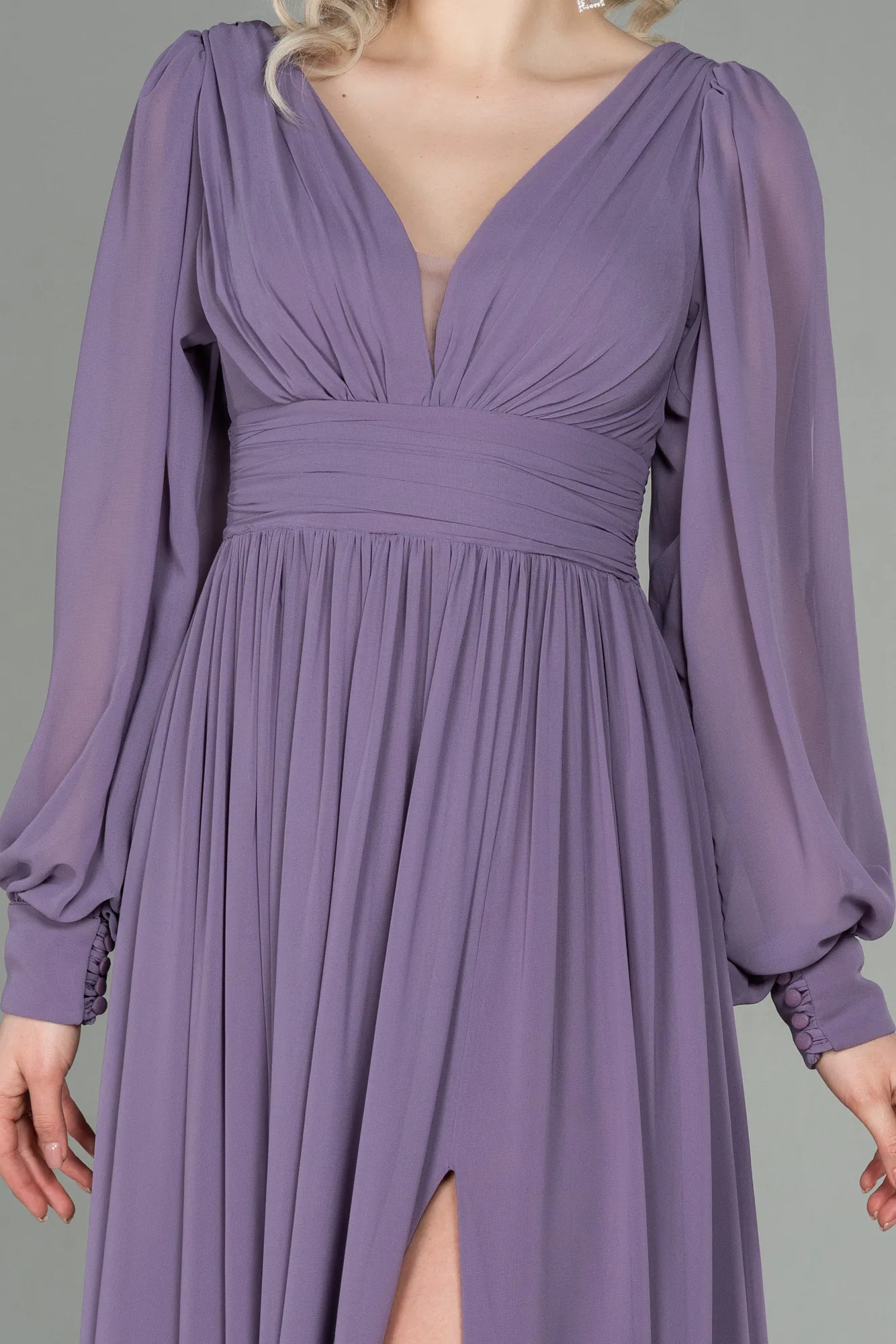 Lavender-Long Chiffon Evening Dress ABU1702