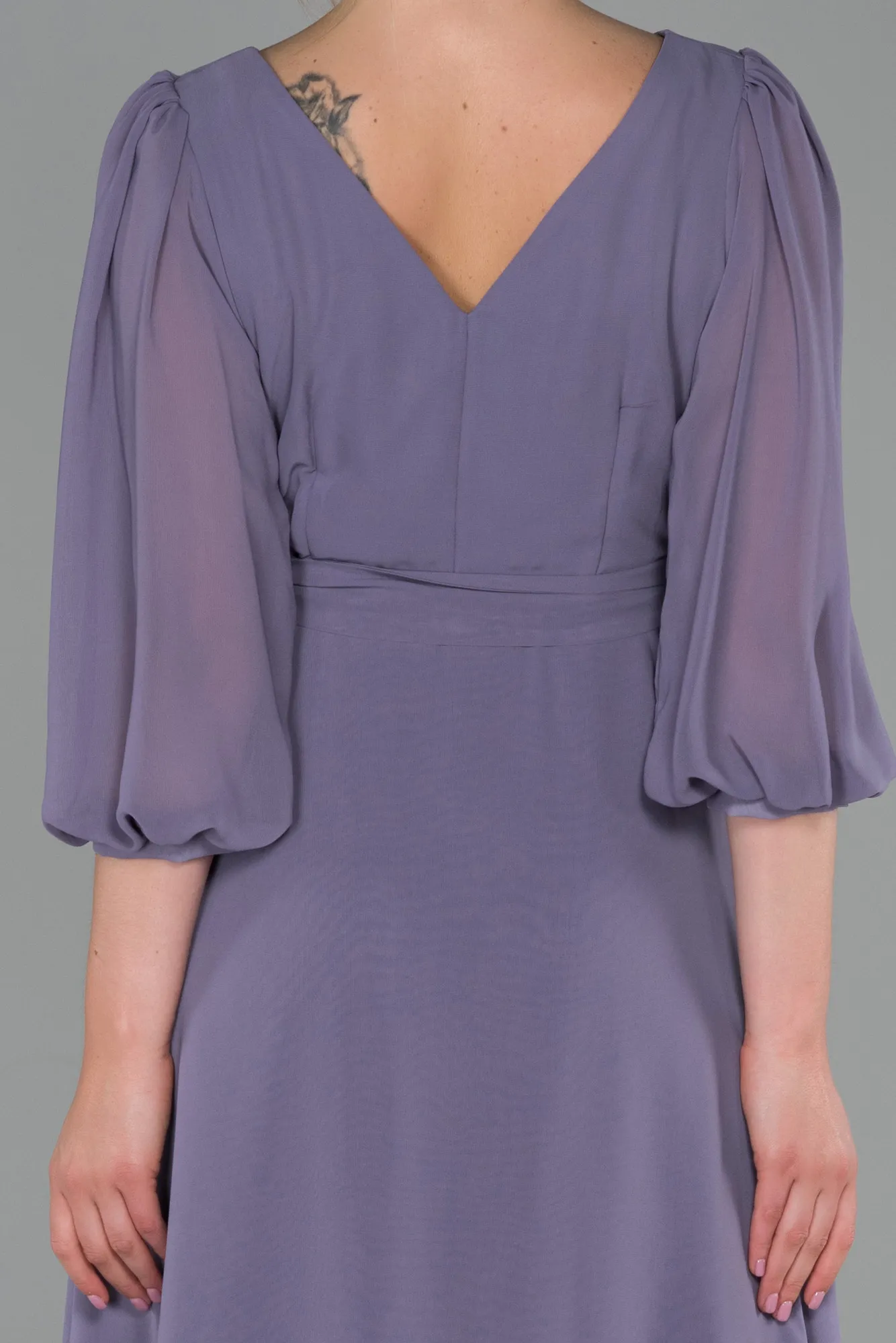 Lavender-Long Chiffon Invitation Dress ABU1729
