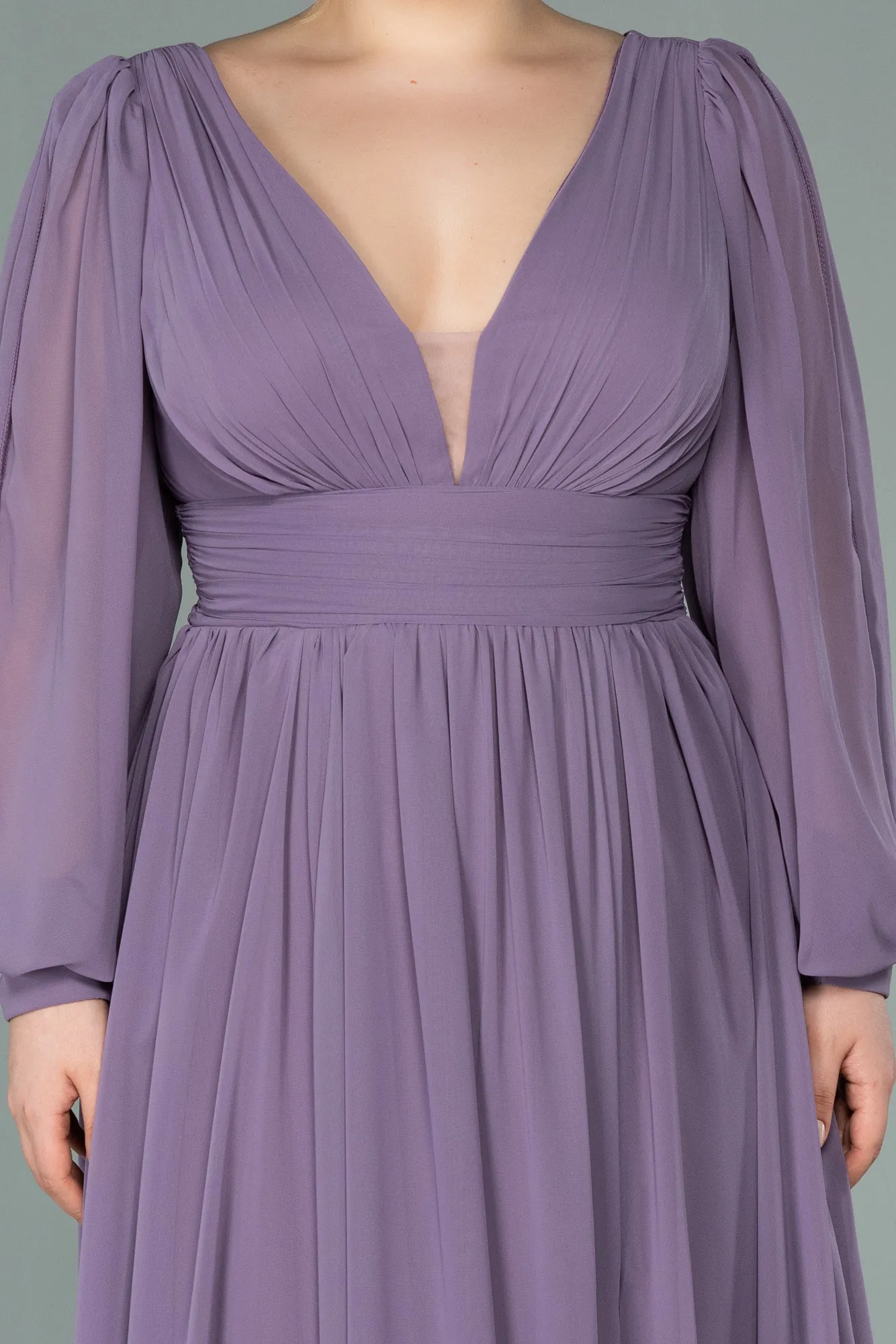 Lavender-Long Chiffon Oversized Evening Dress ABU1988