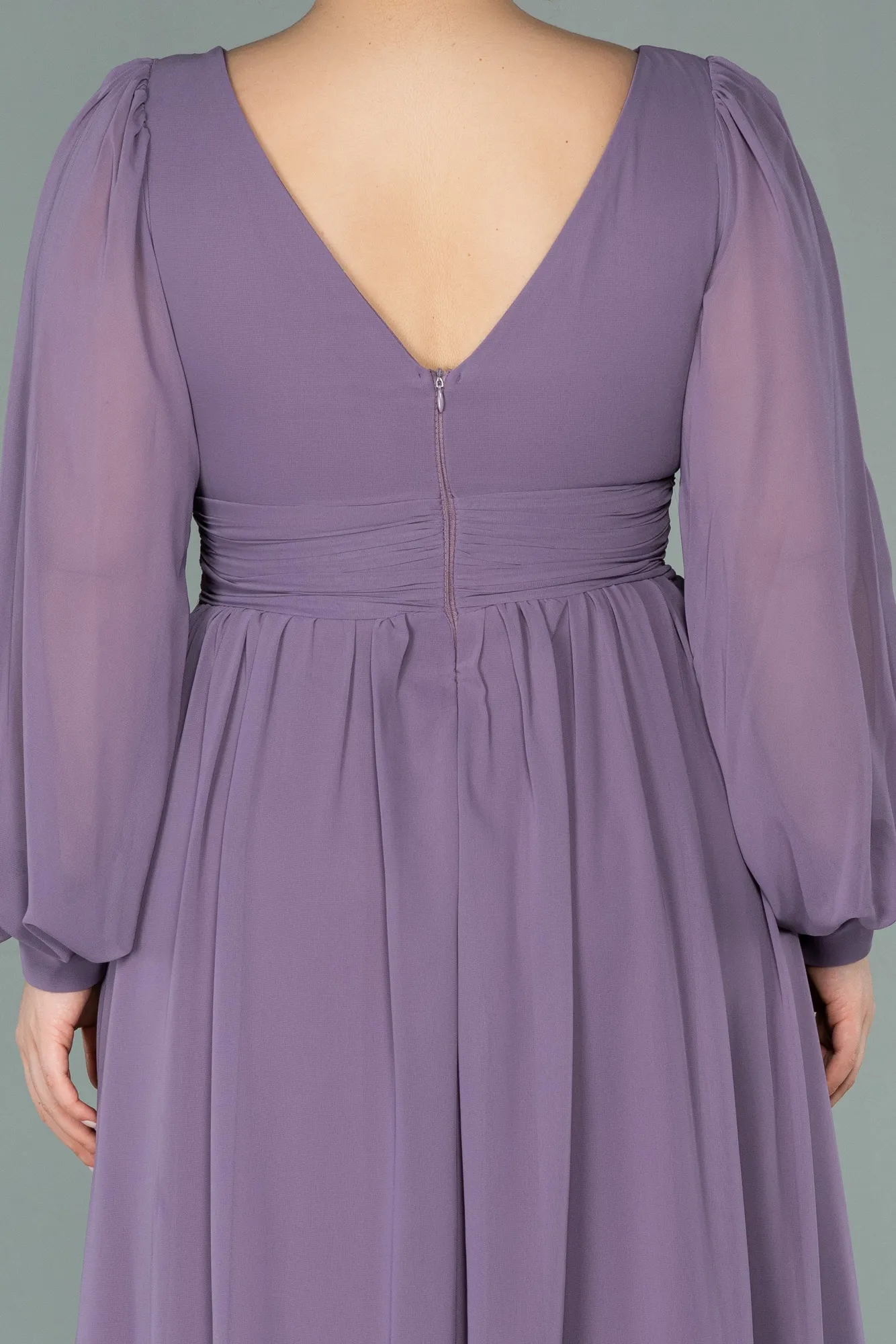 Lavender-Long Chiffon Oversized Evening Dress ABU1988
