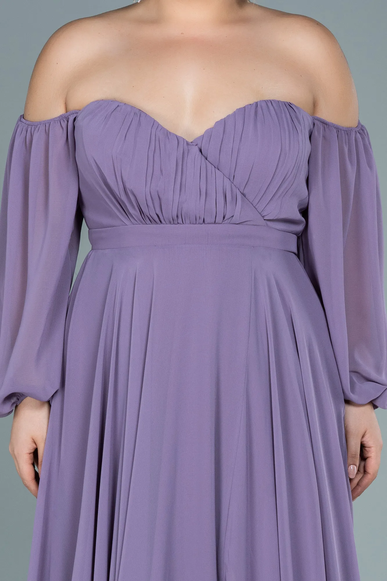 Lavender-Long Chiffon Oversized Evening Dress ABU2597