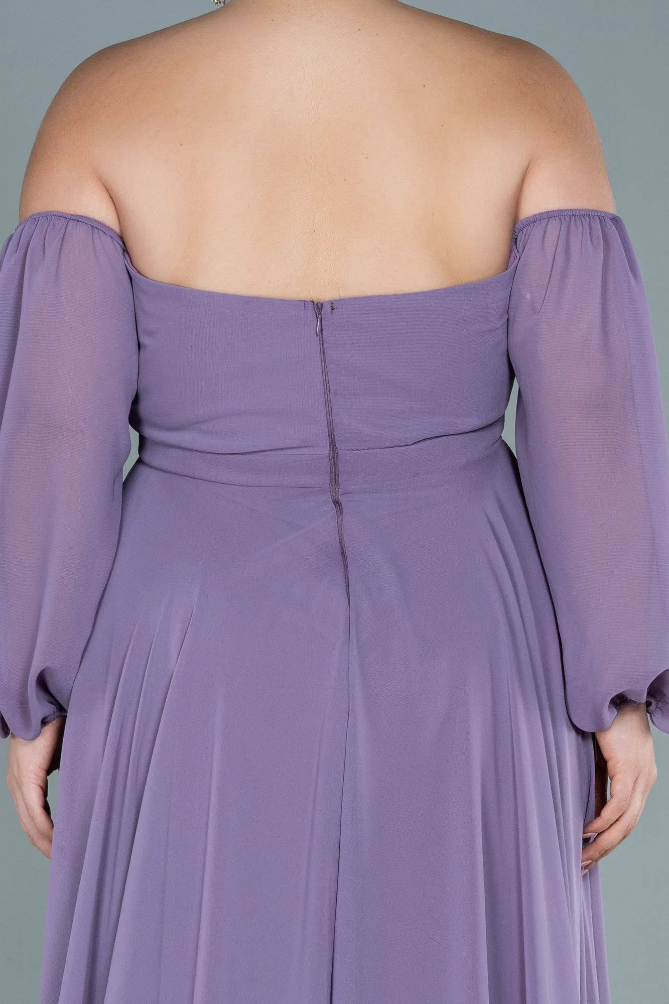 Lavender-Long Chiffon Oversized Evening Dress ABU2597