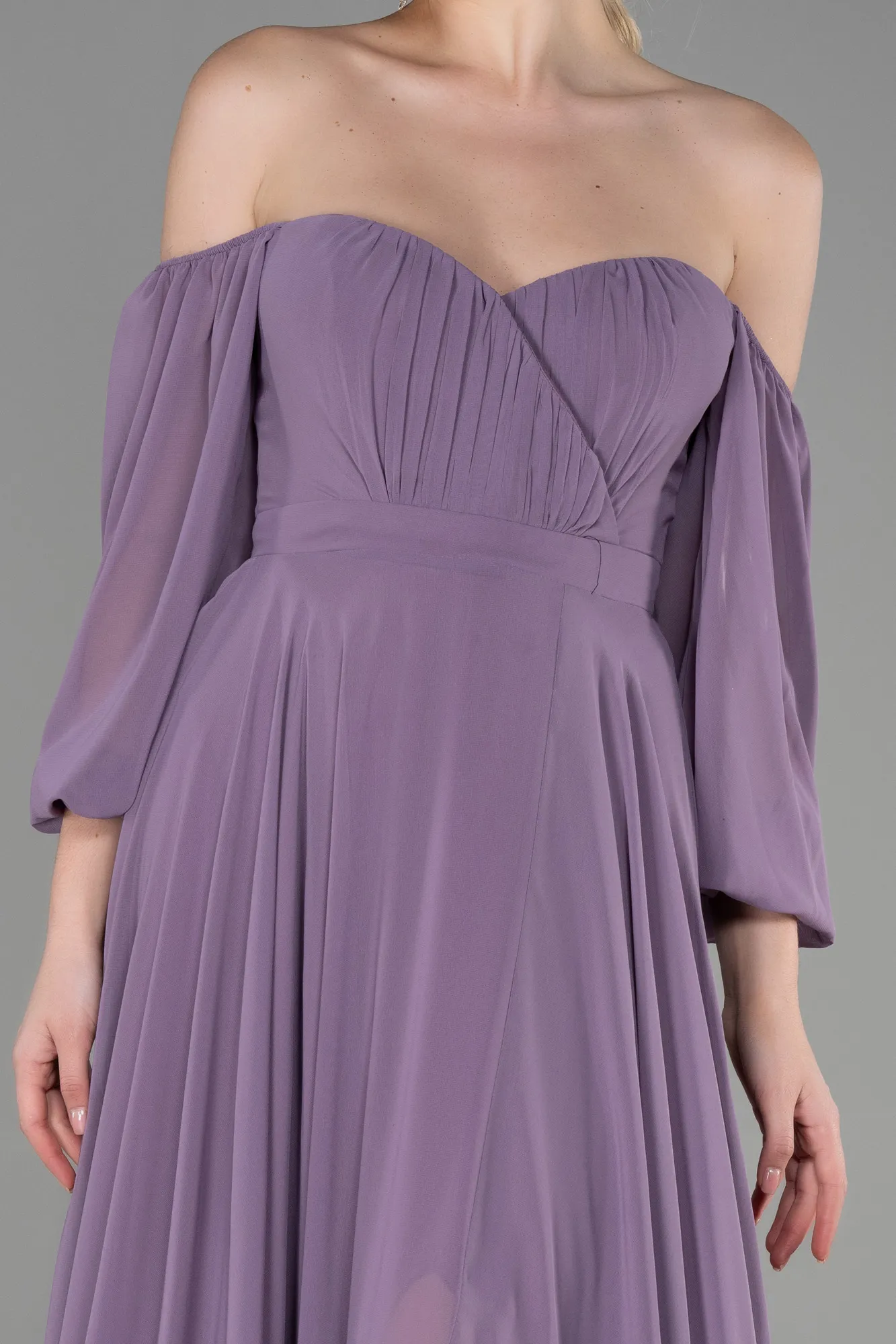 Lavender-Long Chiffon Prom Gown ABU2457