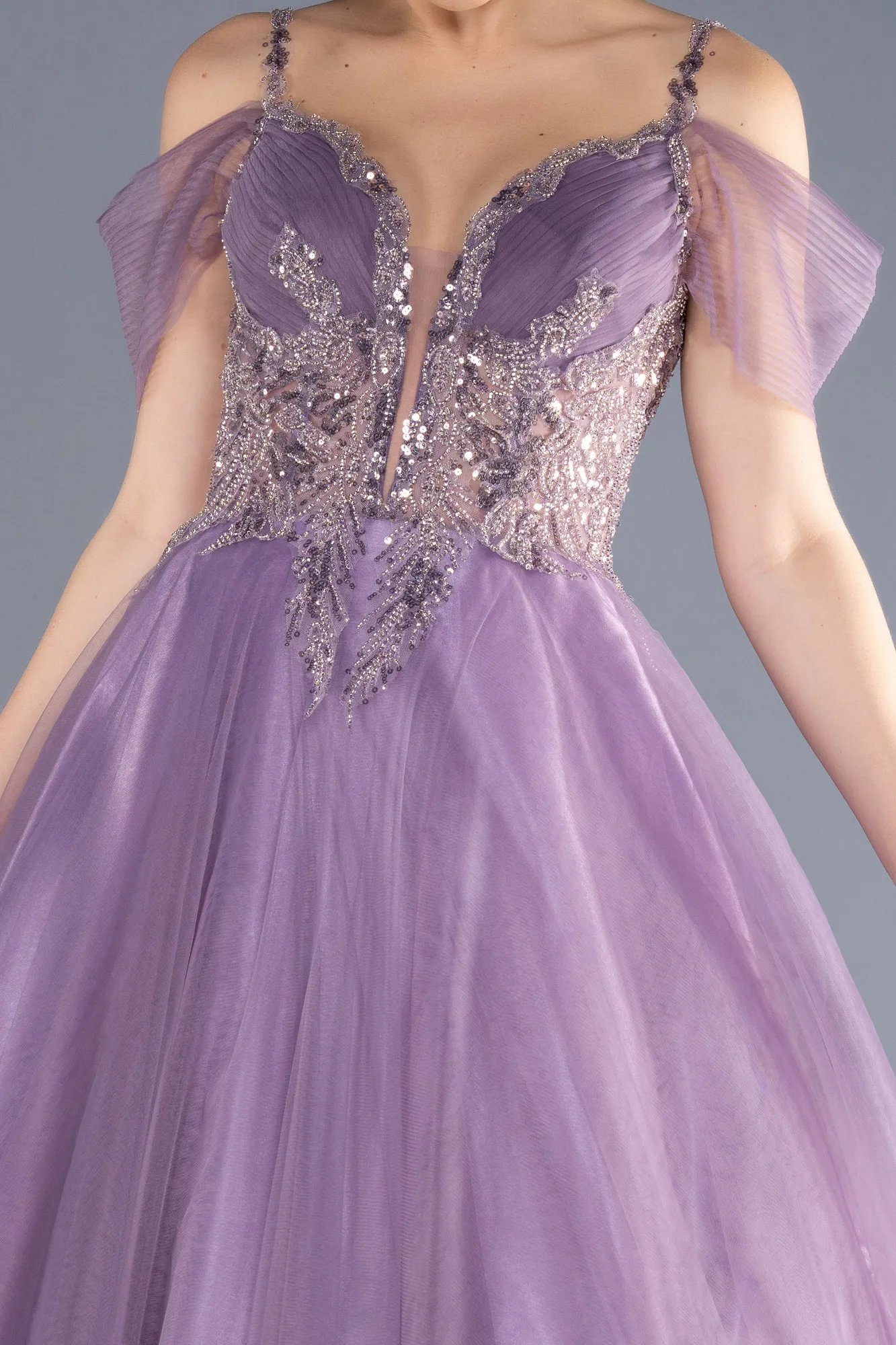 Lavender-Long Designer Evening Dress ABU3663