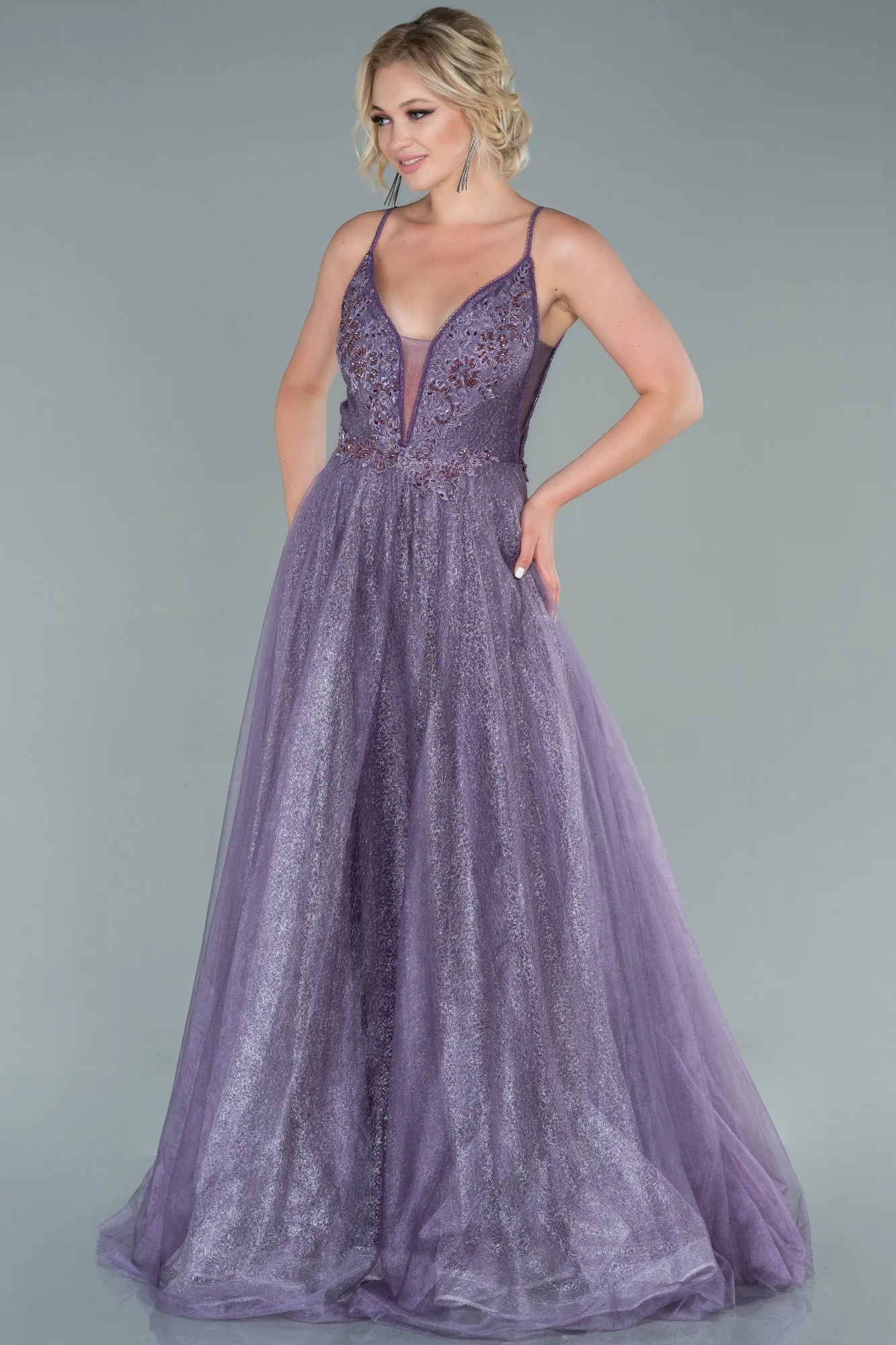 Lavender-Long Engagement Dress ABU1442