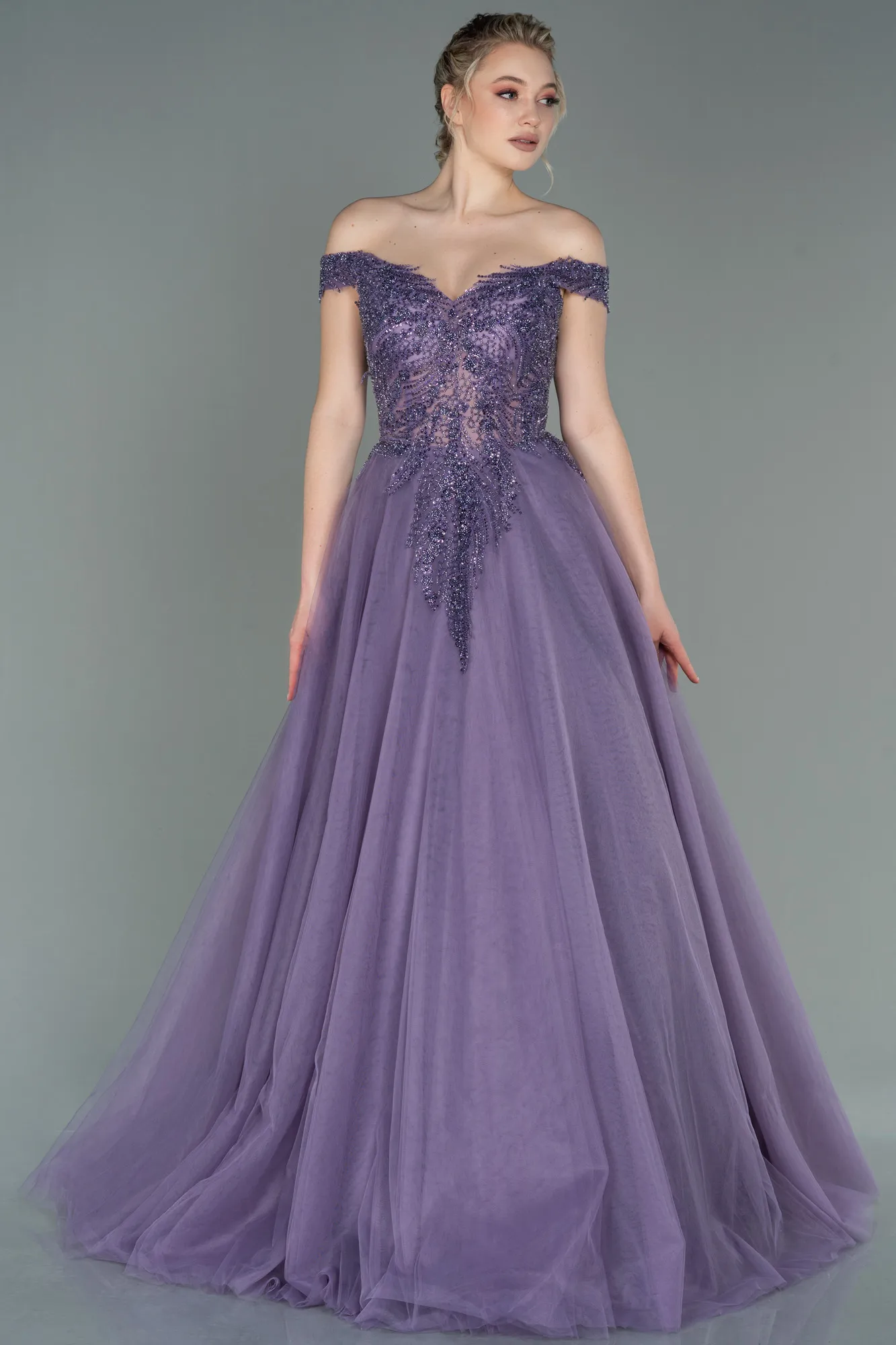 Lavender-Long Evening Dress ABU1559