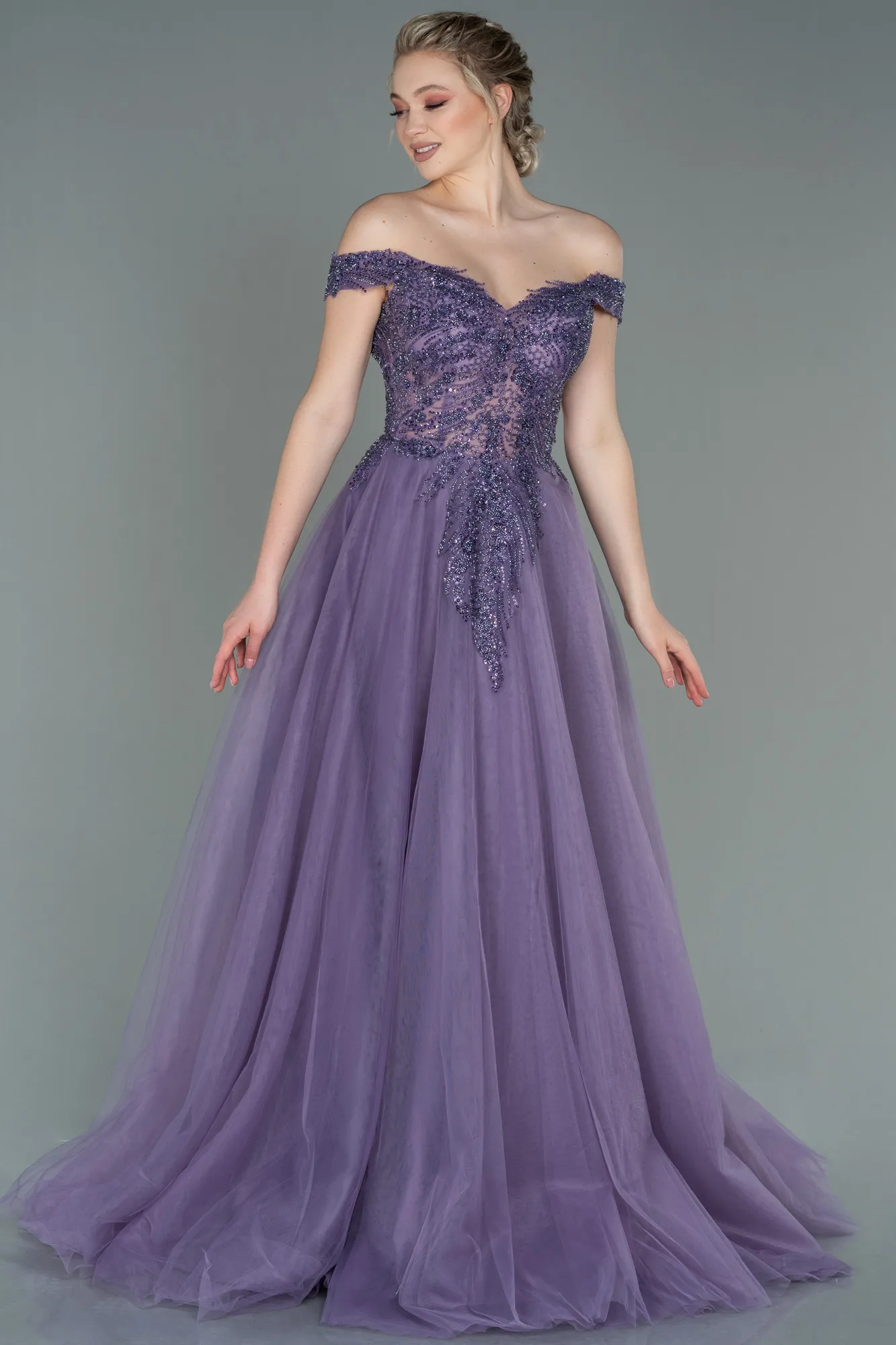 Lavender-Long Evening Dress ABU1559