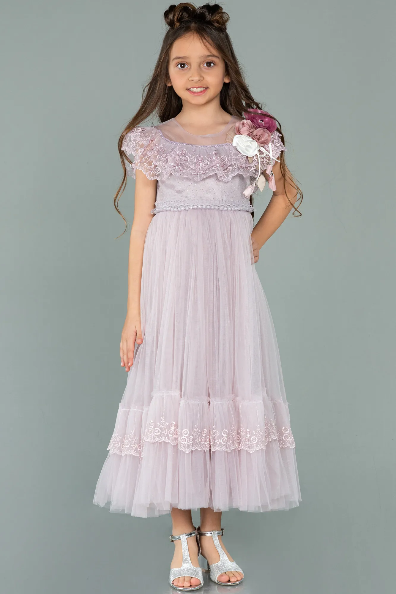 Lavender-Long Girl Dress ABU2153