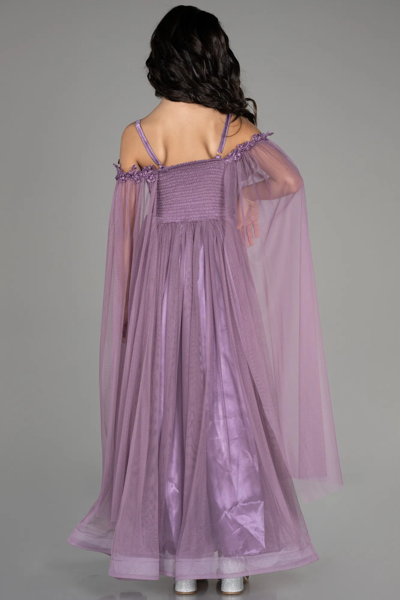 Lavender-Long Girl Dress ABU3029