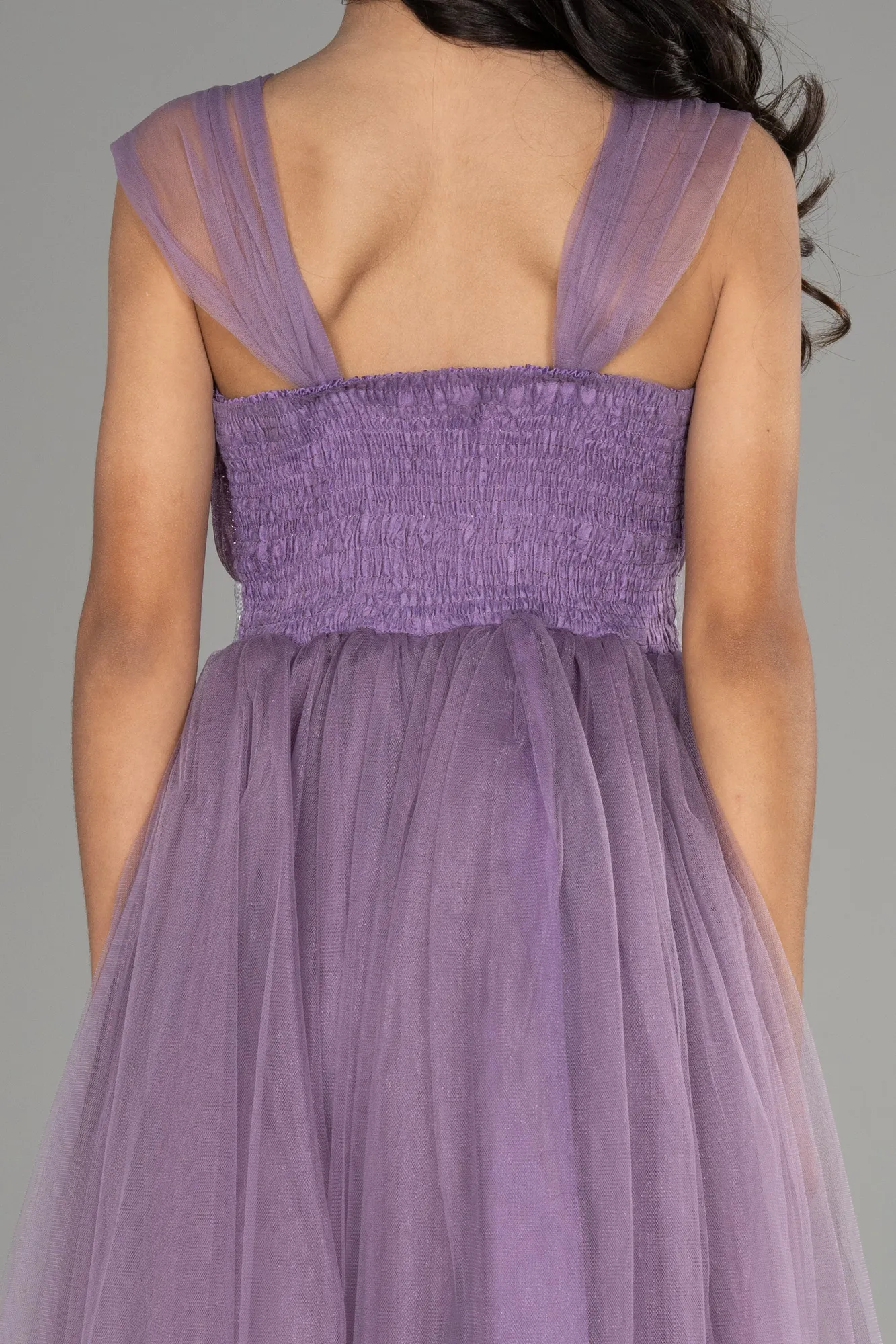 Lavender-Long Girl Dress ABU3566
