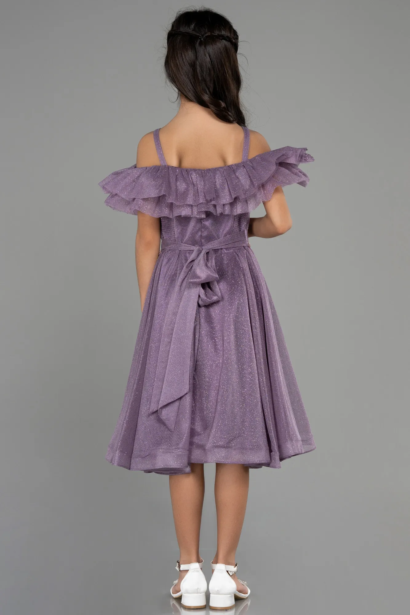 Lavender-Long Girl Dress ABU3728