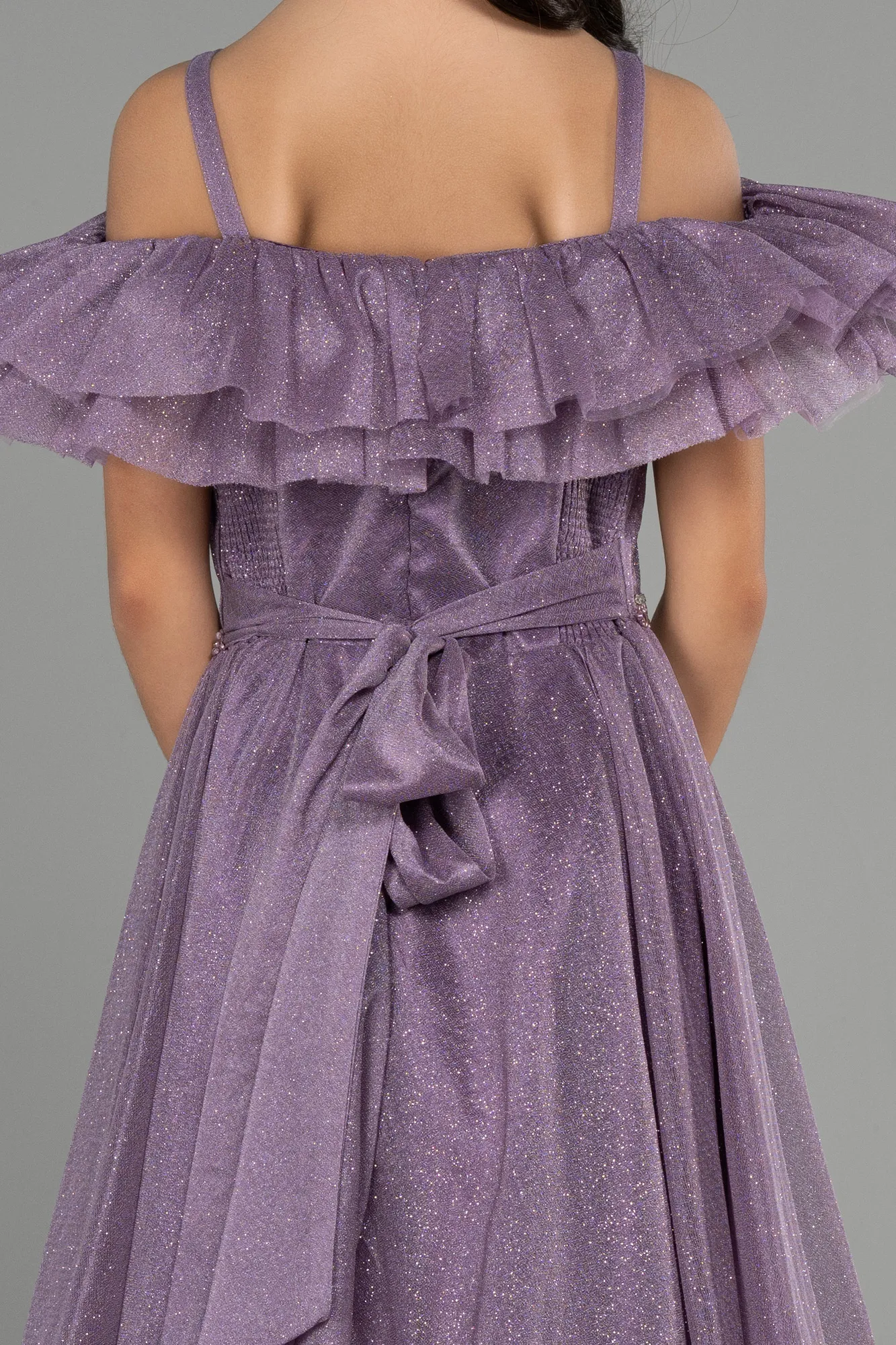 Lavender-Long Girl Dress ABU3728