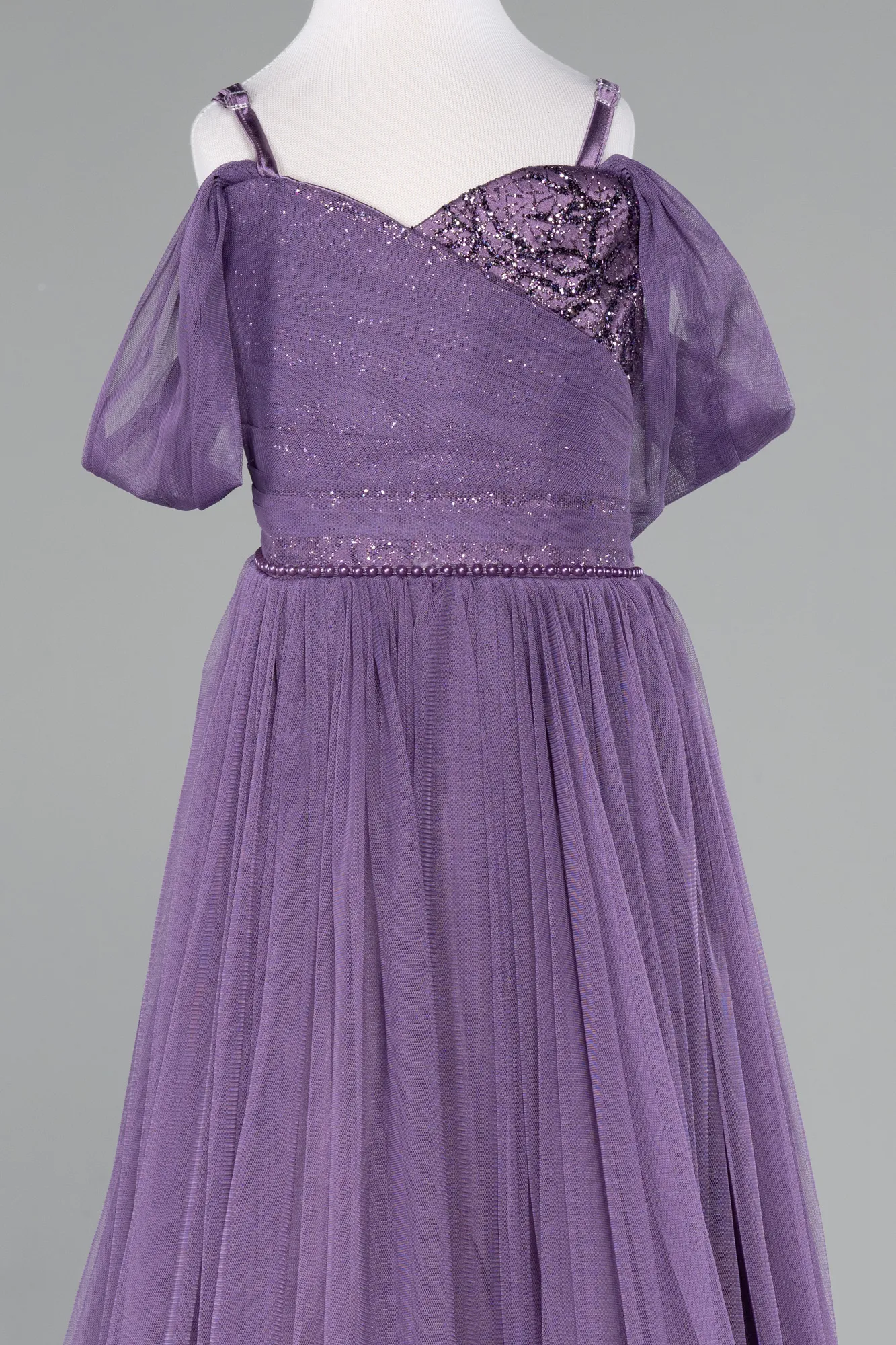 Lavender-Long Girl Dress ABU4077