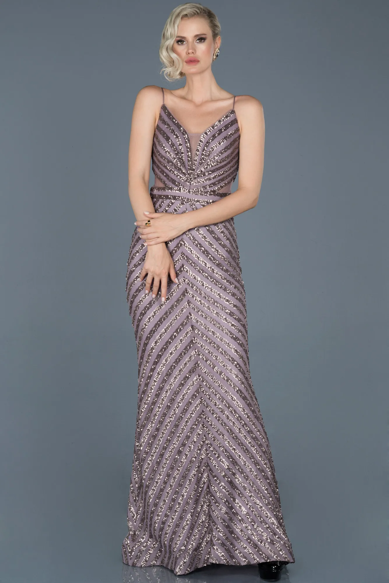 Lavender-Long Mermaid Evening Dress ABU892