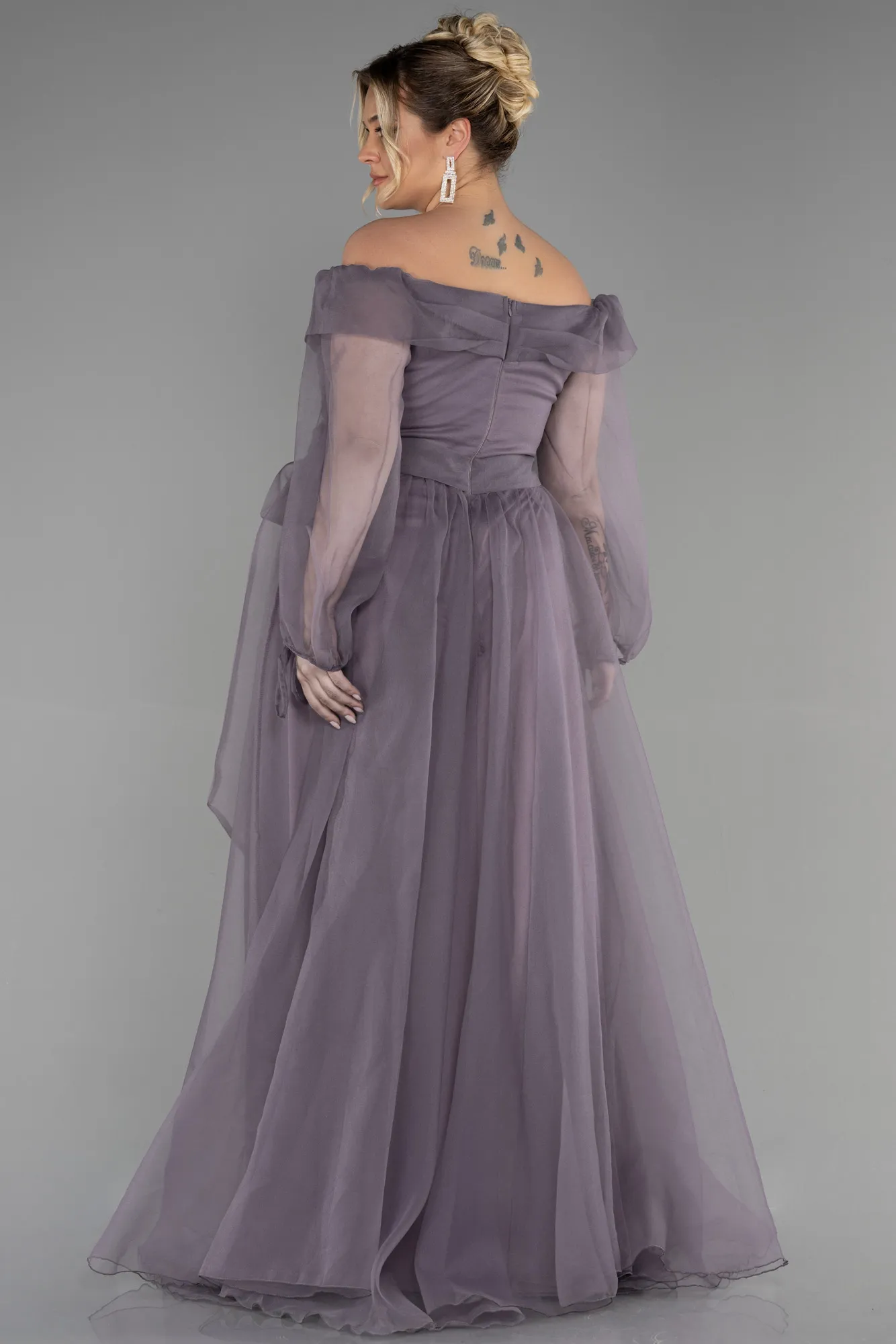 Lavender-Long Oversized Evening Dress ABU1535