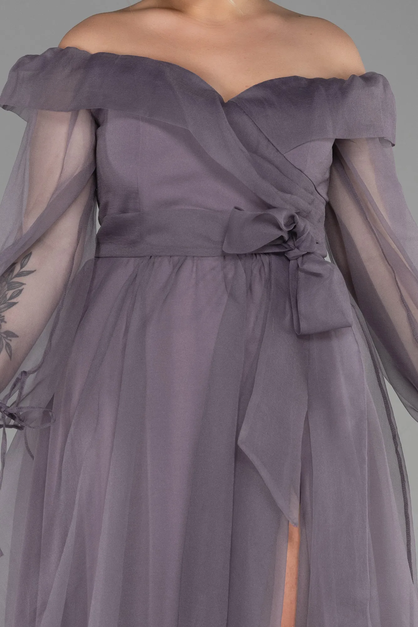 Lavender-Long Oversized Evening Dress ABU1535