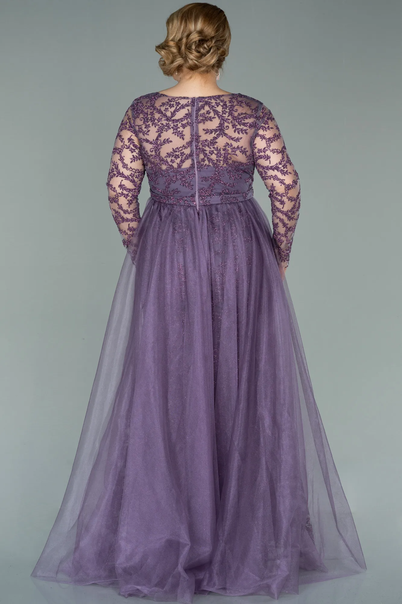 Lavender-Long Oversized Evening Dress ABU2238