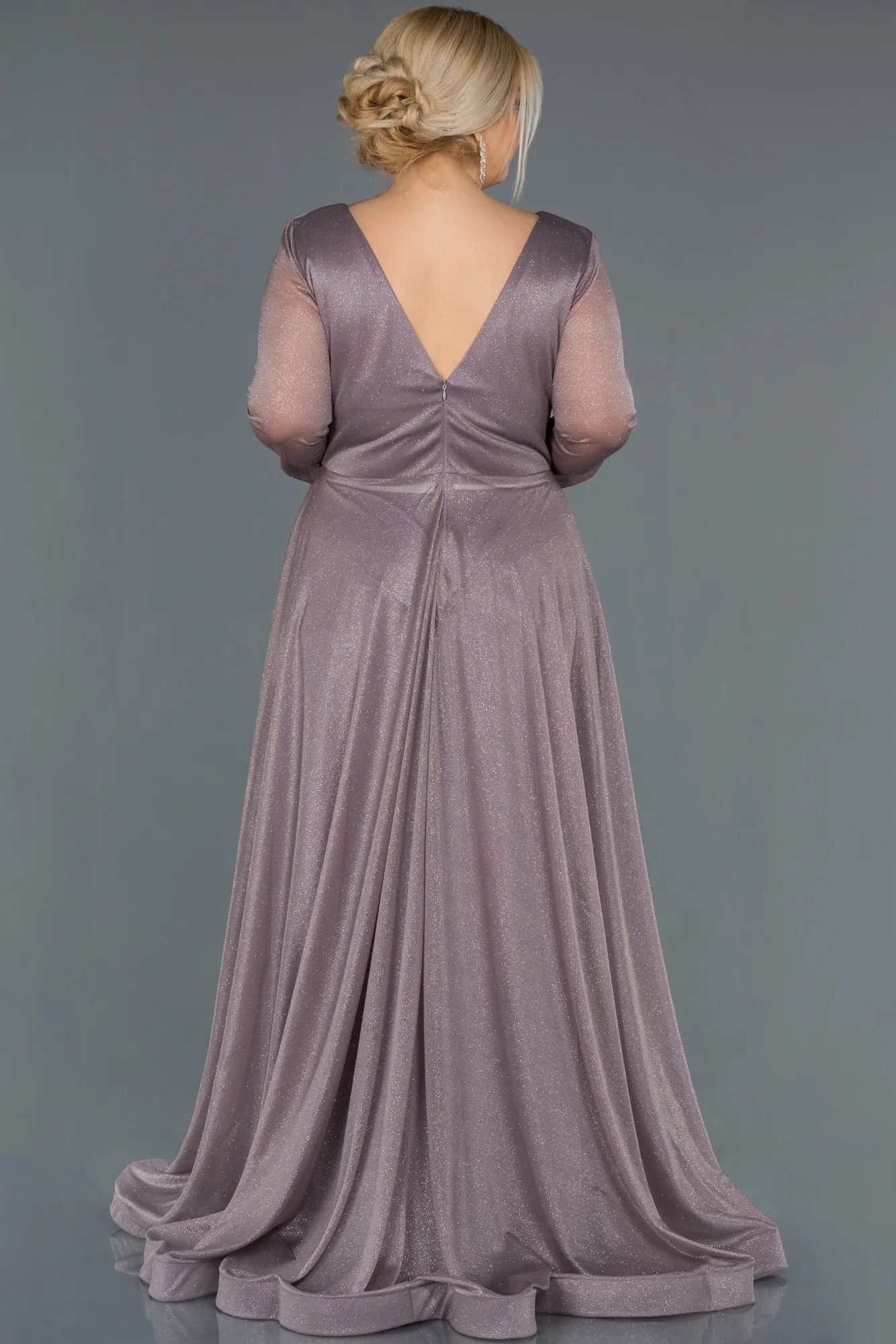Lavender-Long Oversized Evening Dress ABU991