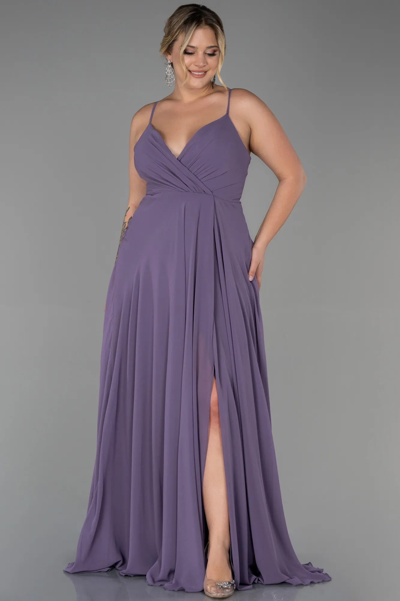Lavender-Long Plus Size Evening Dress ABU1324