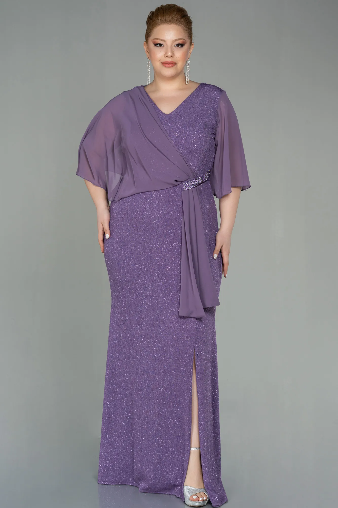 Lavender-Long Plus Size Evening Dress ABU2857