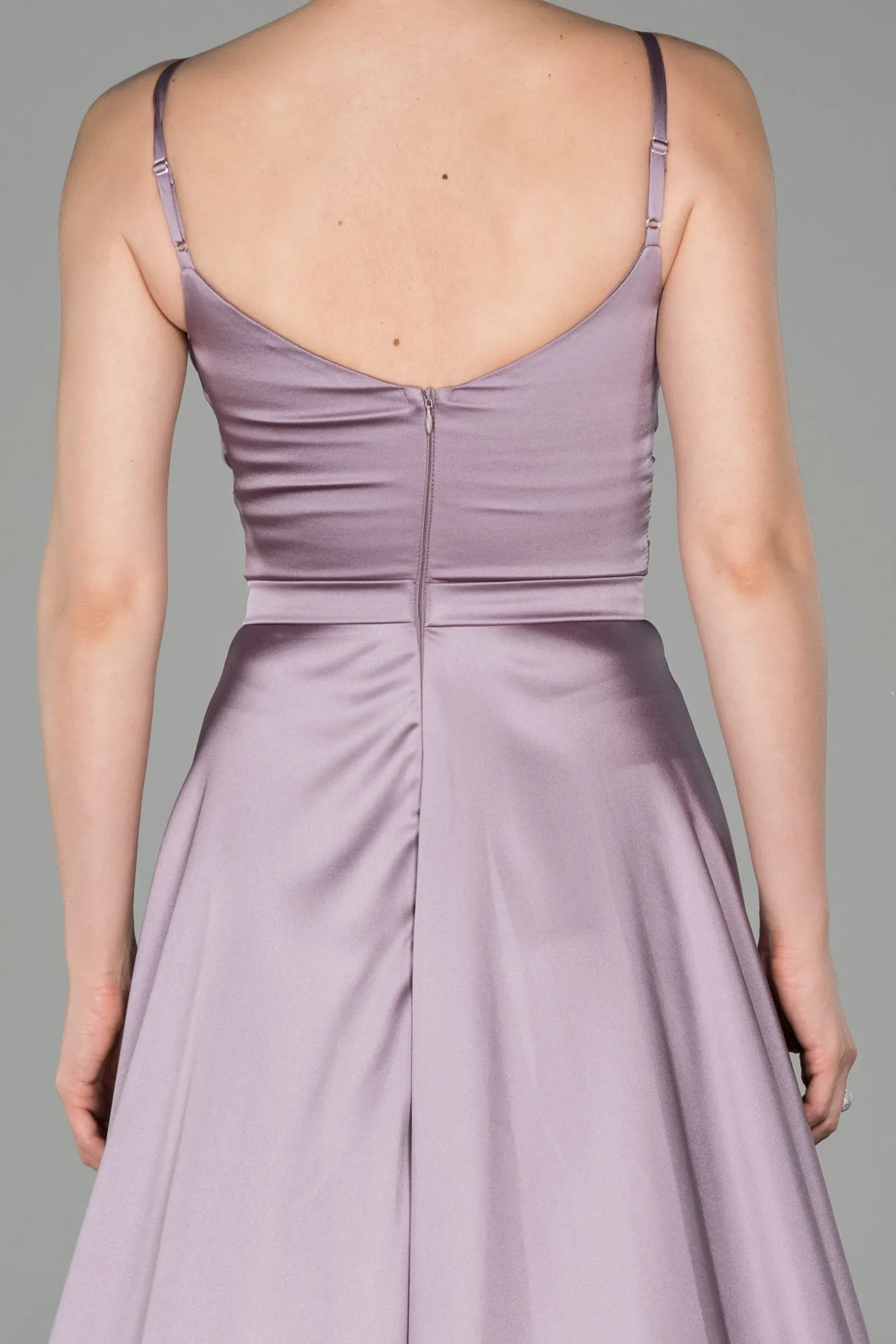 Lavender-Long Satin Evening Dress ABU1601