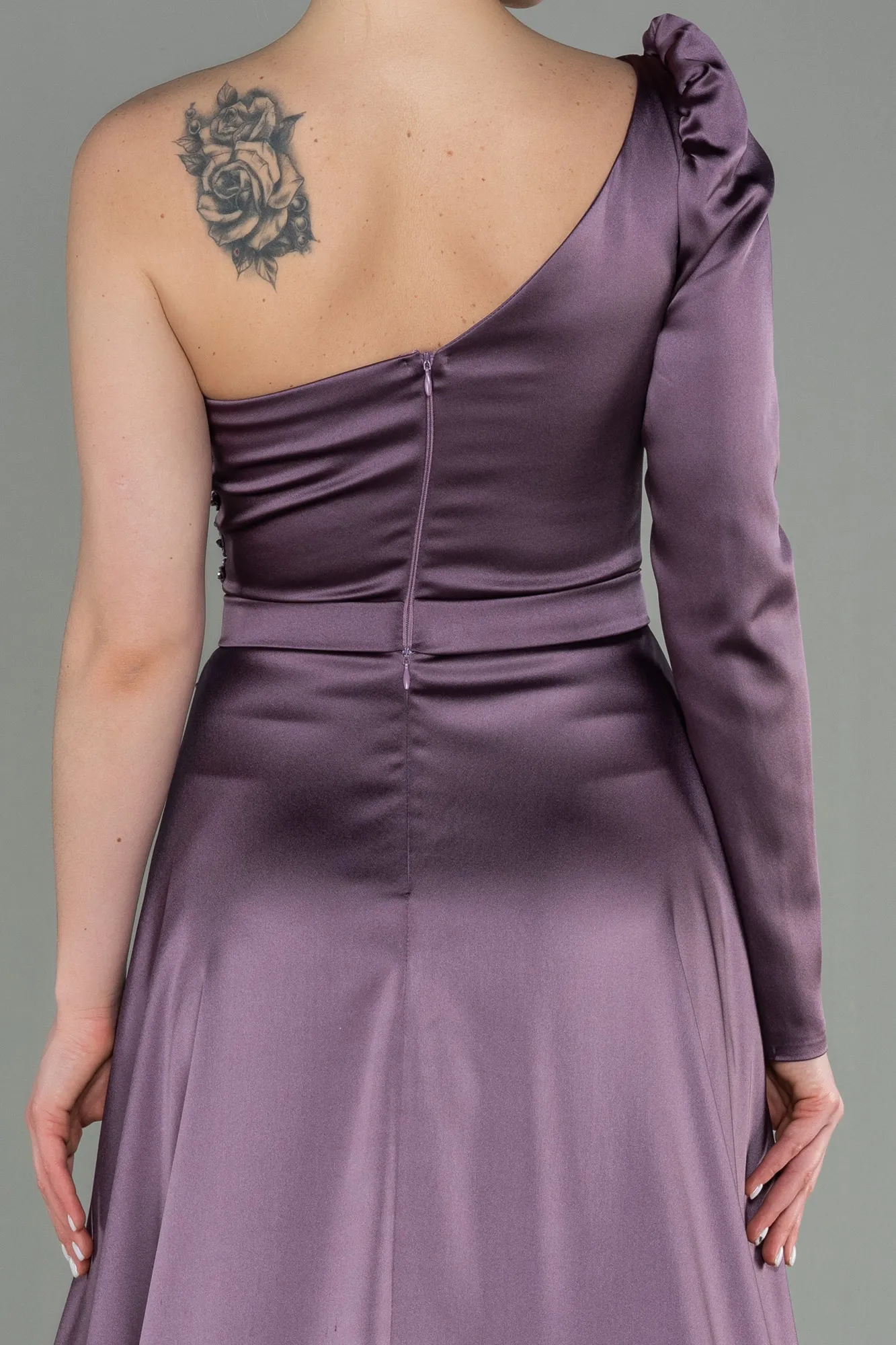 Lavender-Long Satin Evening Dress ABU2610