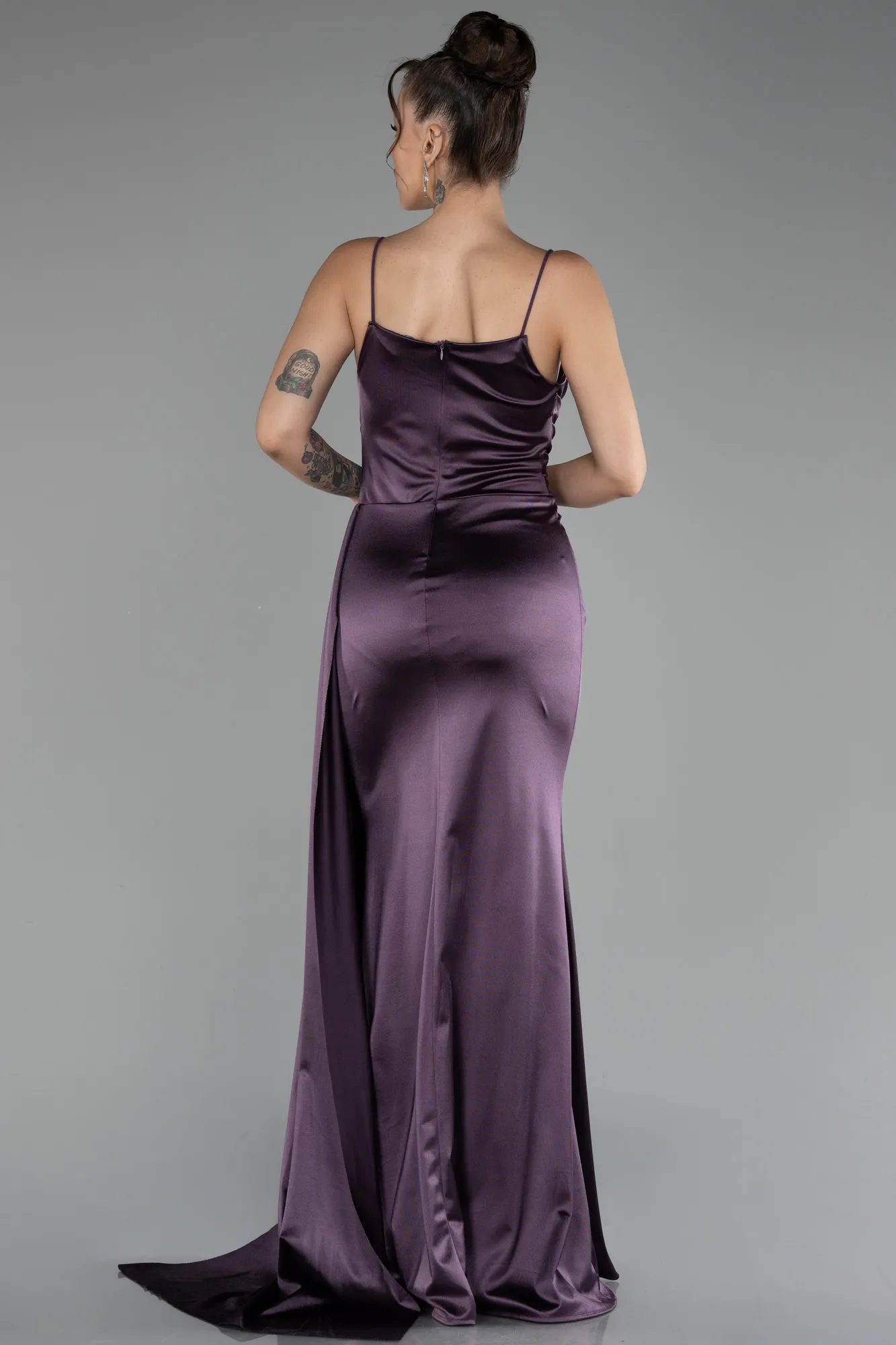 Lavender-Long Satin Prom Gown ABU2539