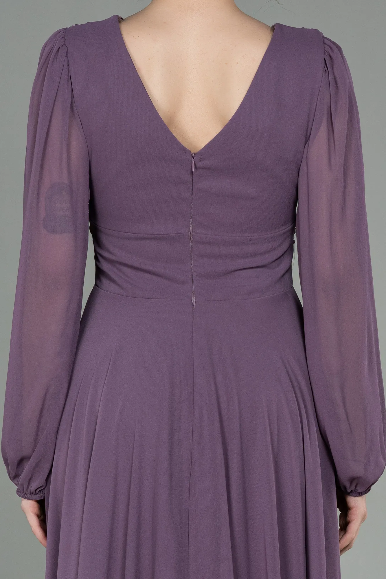 Lavender-Midi Chiffon Invitation Dress ABK1667