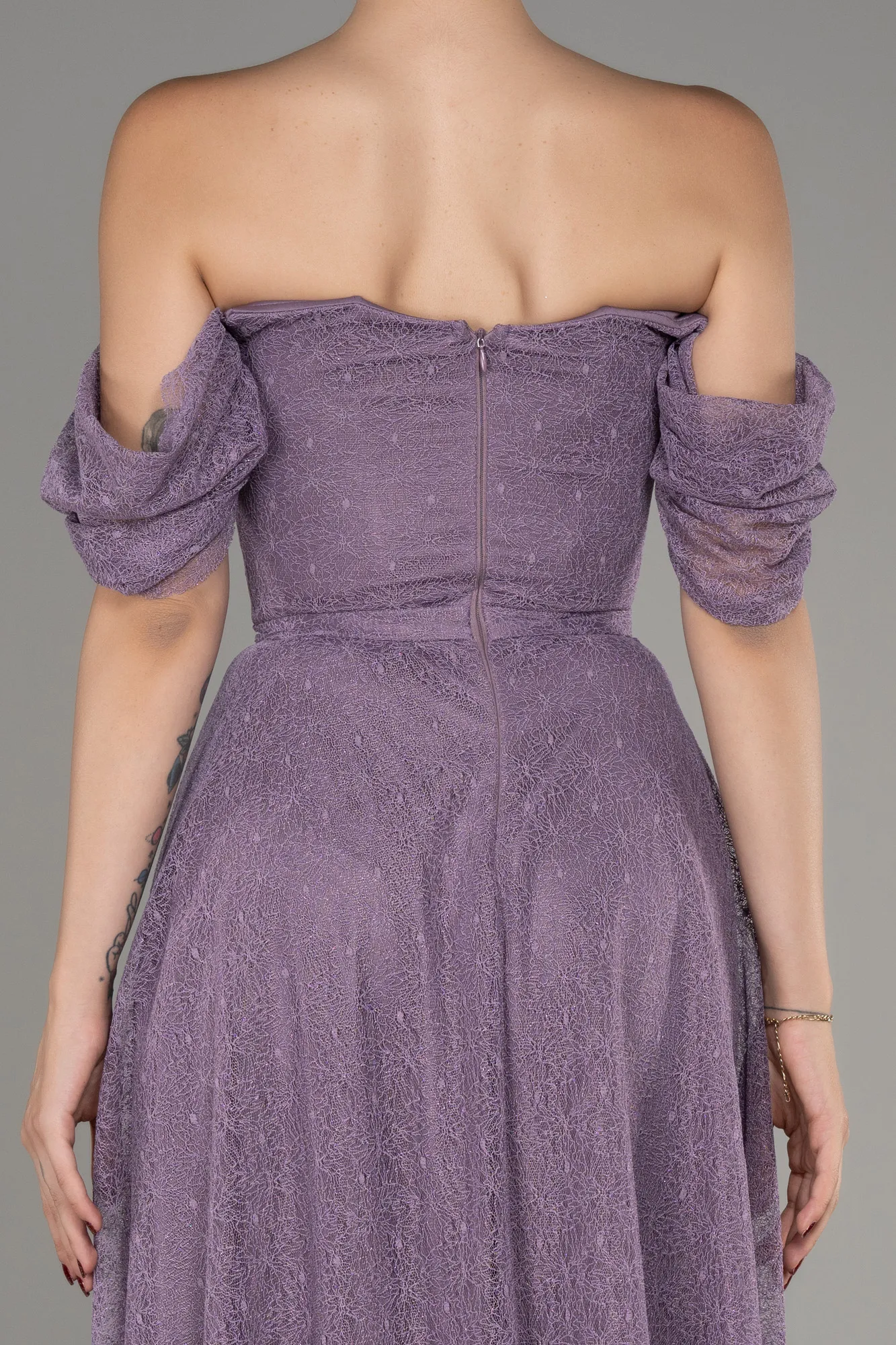 Lavender-Midi Dantelle Cocktail Dress ABK2103