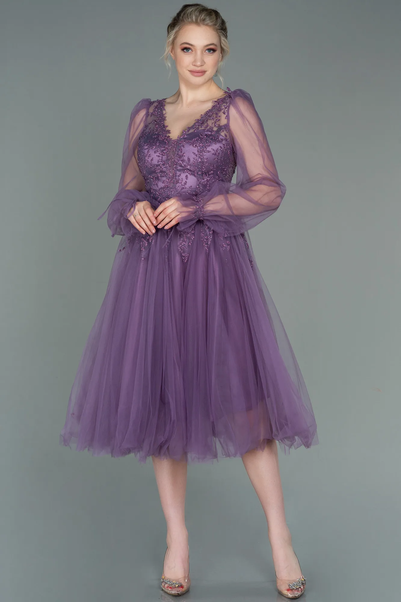 Lavender-Midi Invitation Dress ABK1771