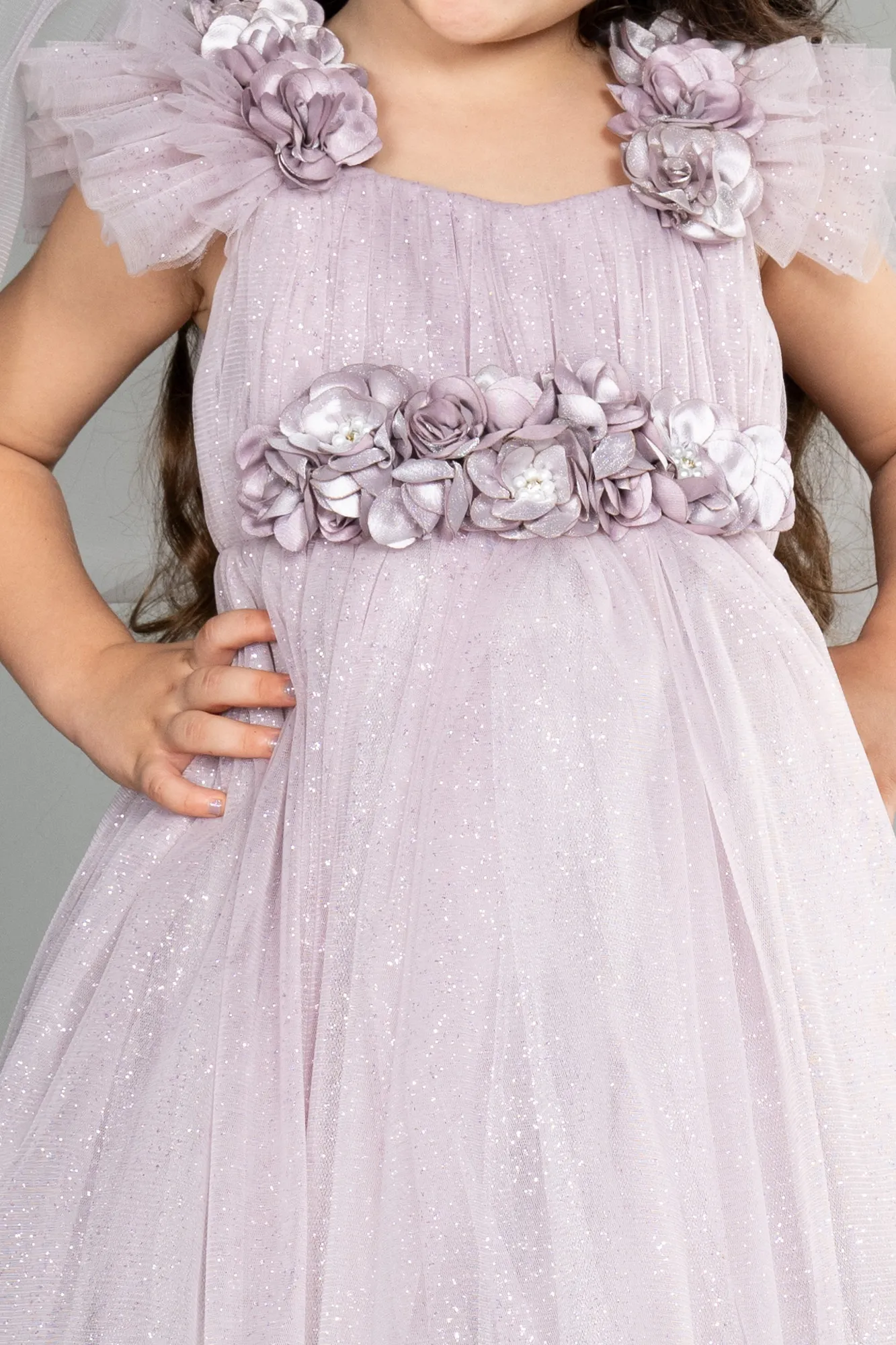 Lavender-Short Girl Dress ABK1192