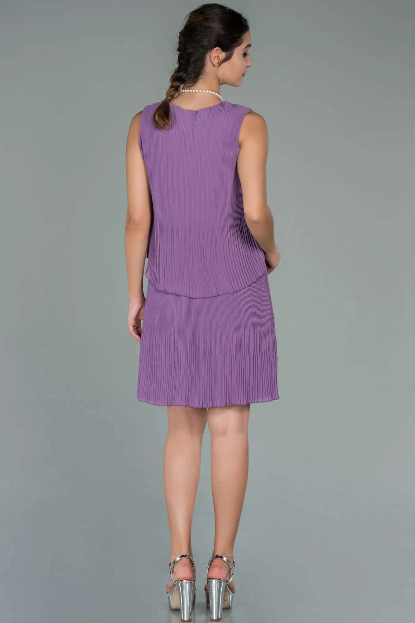 Lavender-Short Invitation Dress ABK782