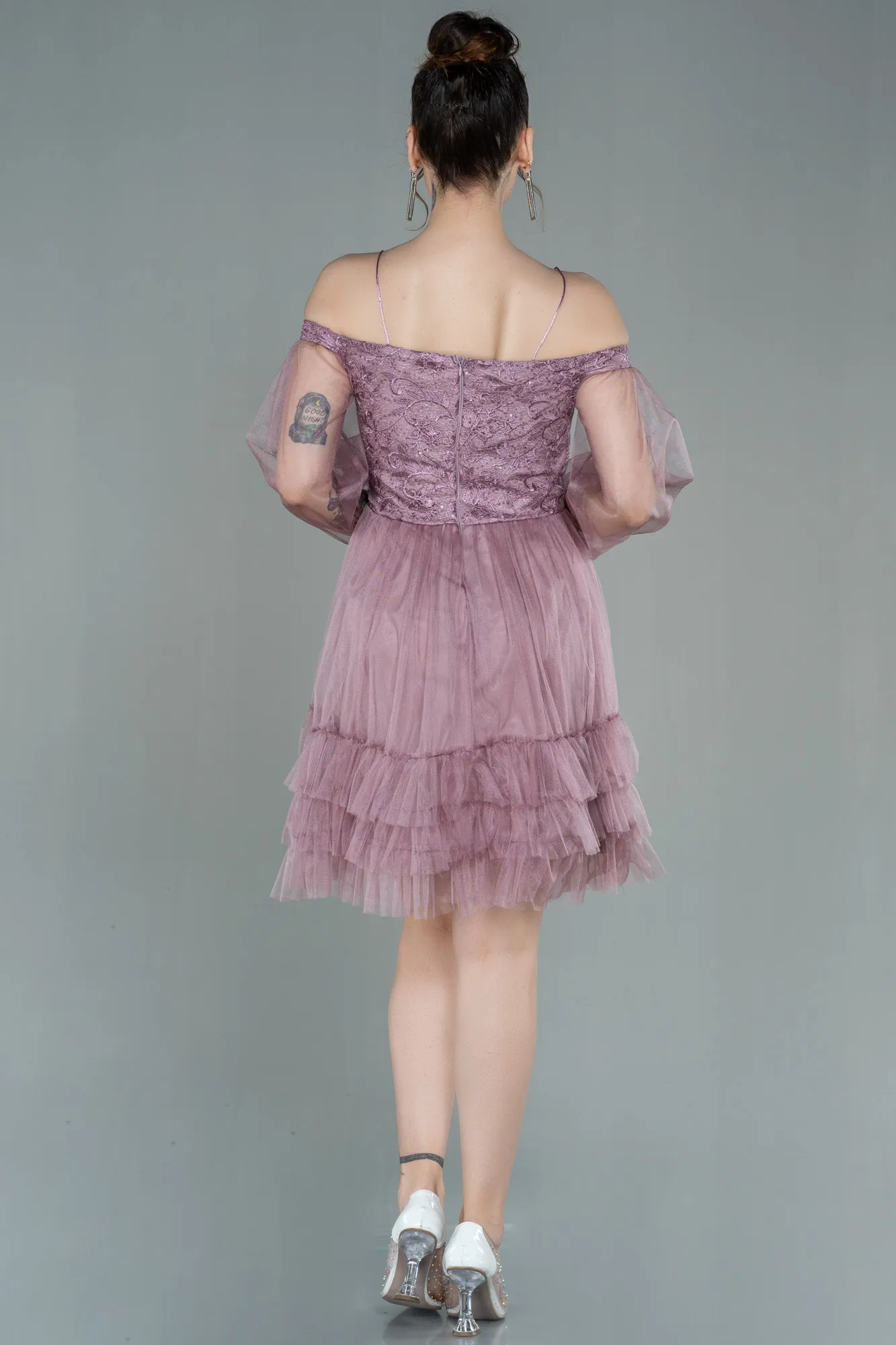 Lavender-Short Invitation Dress ABK992