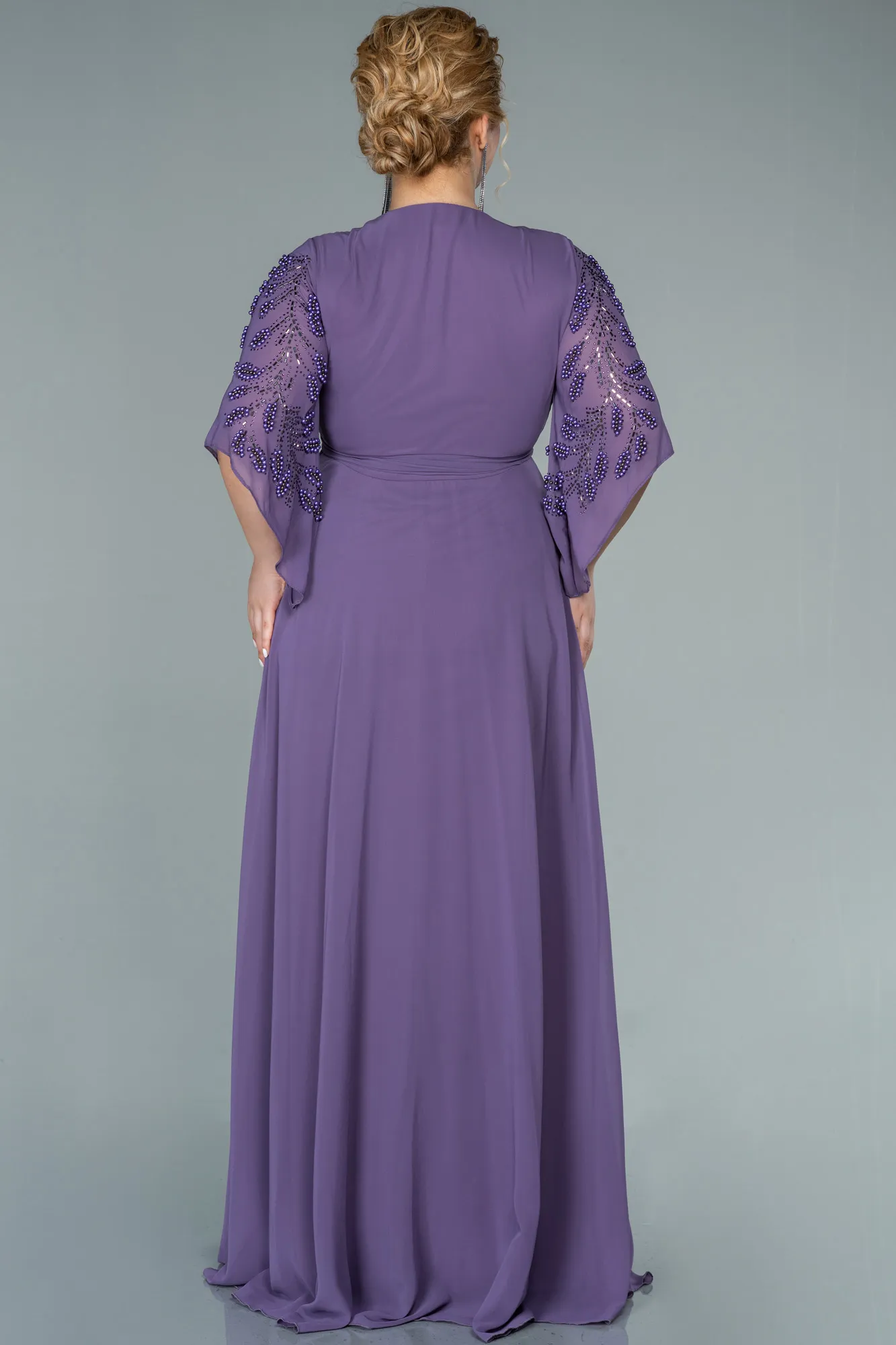 Lila-Long Chiffon Plus Size Evening Dress ABU2071