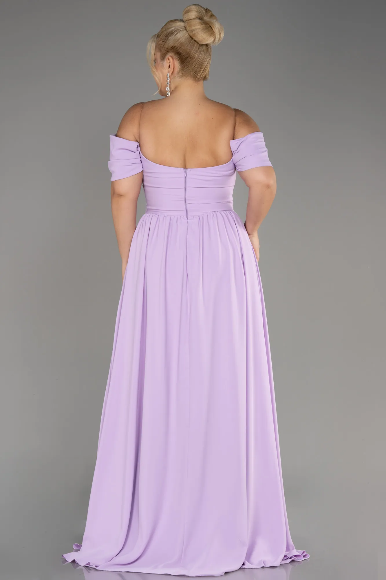 Lila-Long Chiffon Plus Size Evening Dress ABU3738