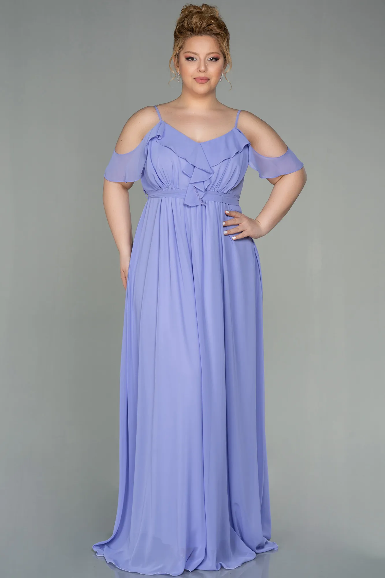 Lila-Long Plus Size Evening Dress ABU1449