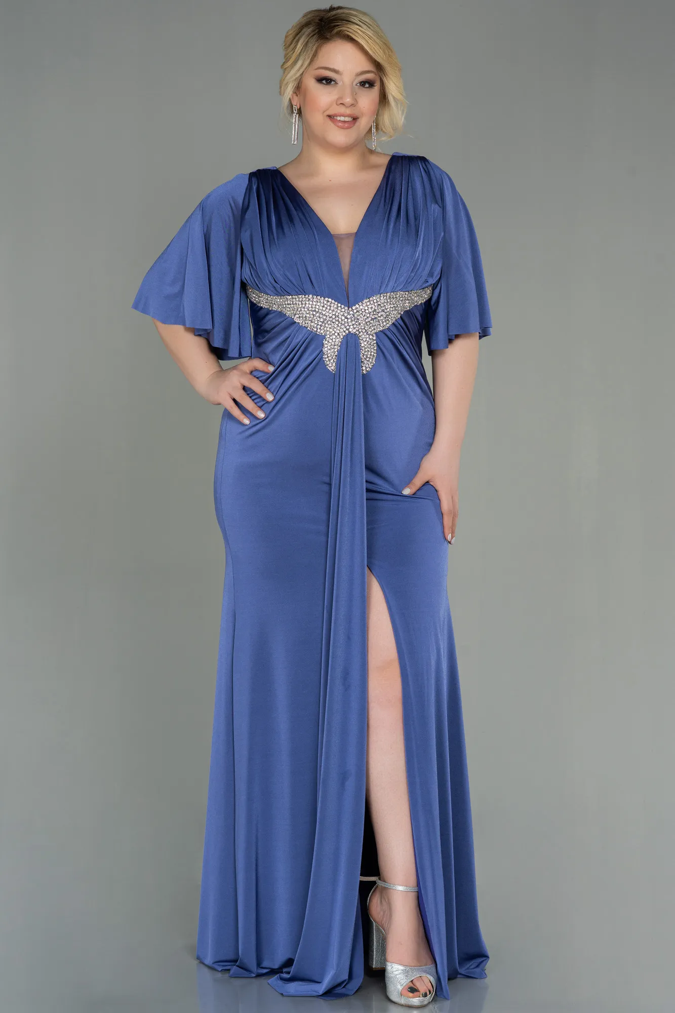 Lila-Long Plus Size Evening Dress ABU3015