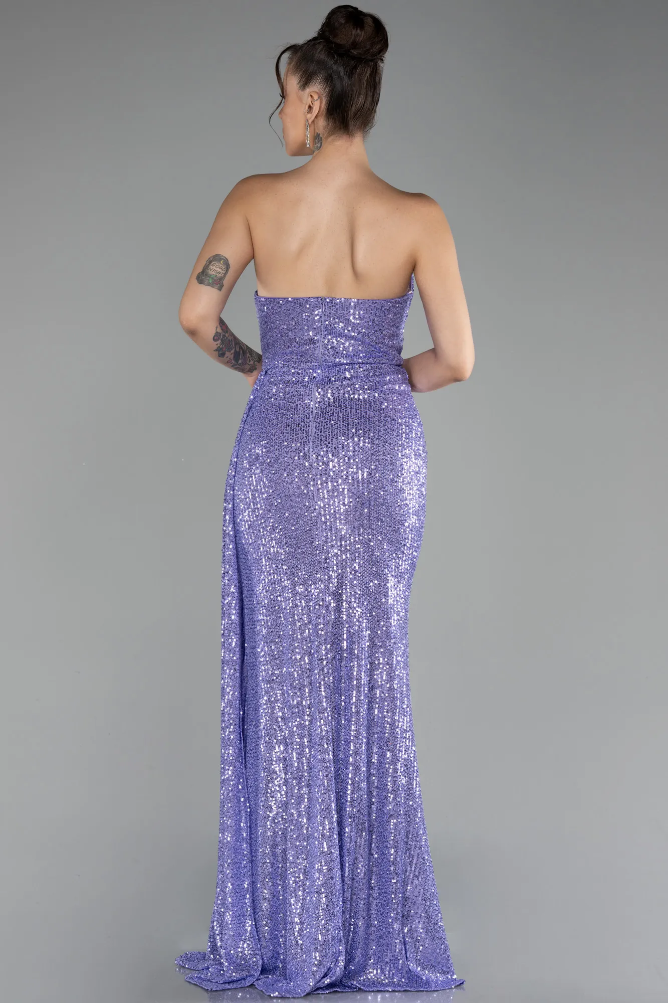 Lila-Long Scaly Evening Dress ABU3134