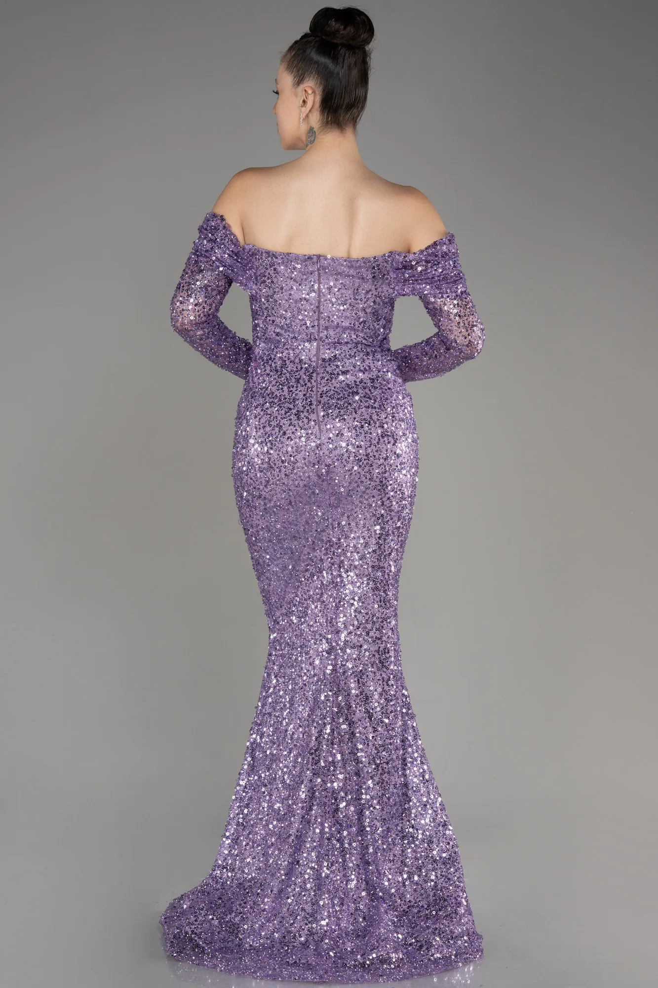 Lila-Long Scaly Mermaid Evening Gown ABU3985