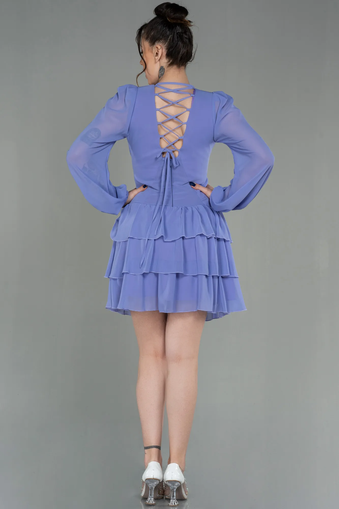 Lila-Mini Chiffon Invitation Dress ABK1899