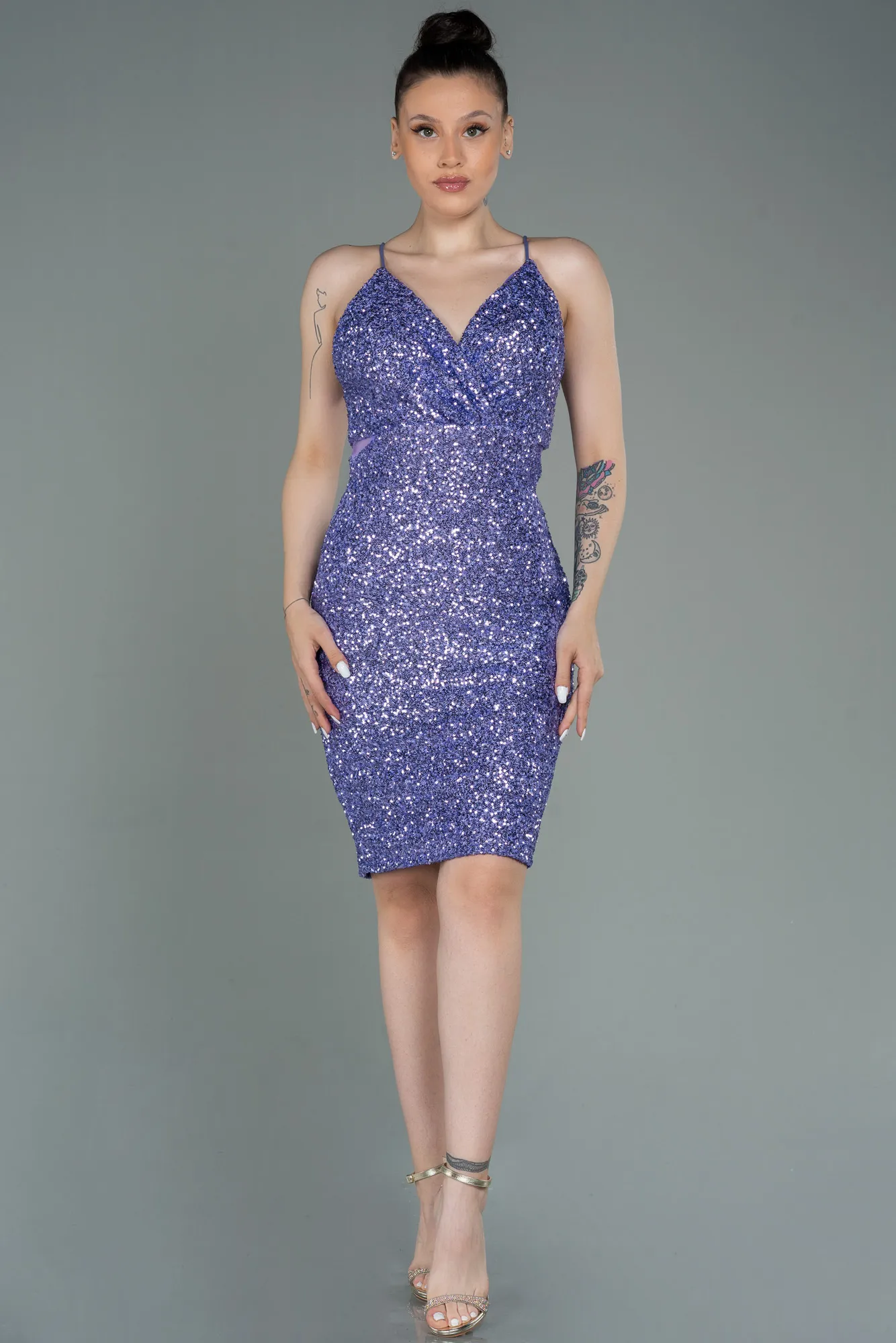 Lila-Short Scaly Invitation Dress ABK1763