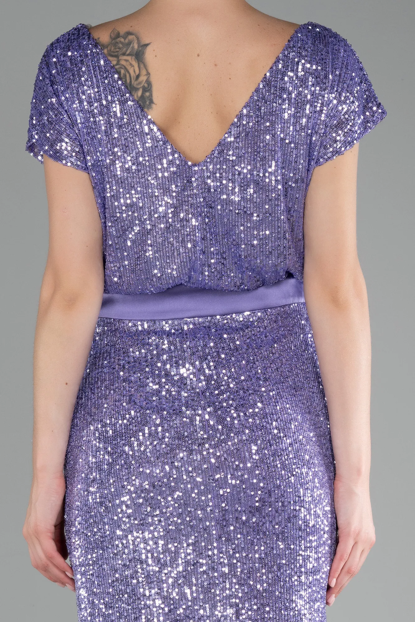 Lila-Short Sleeve Sequined Party Dress ABK2125