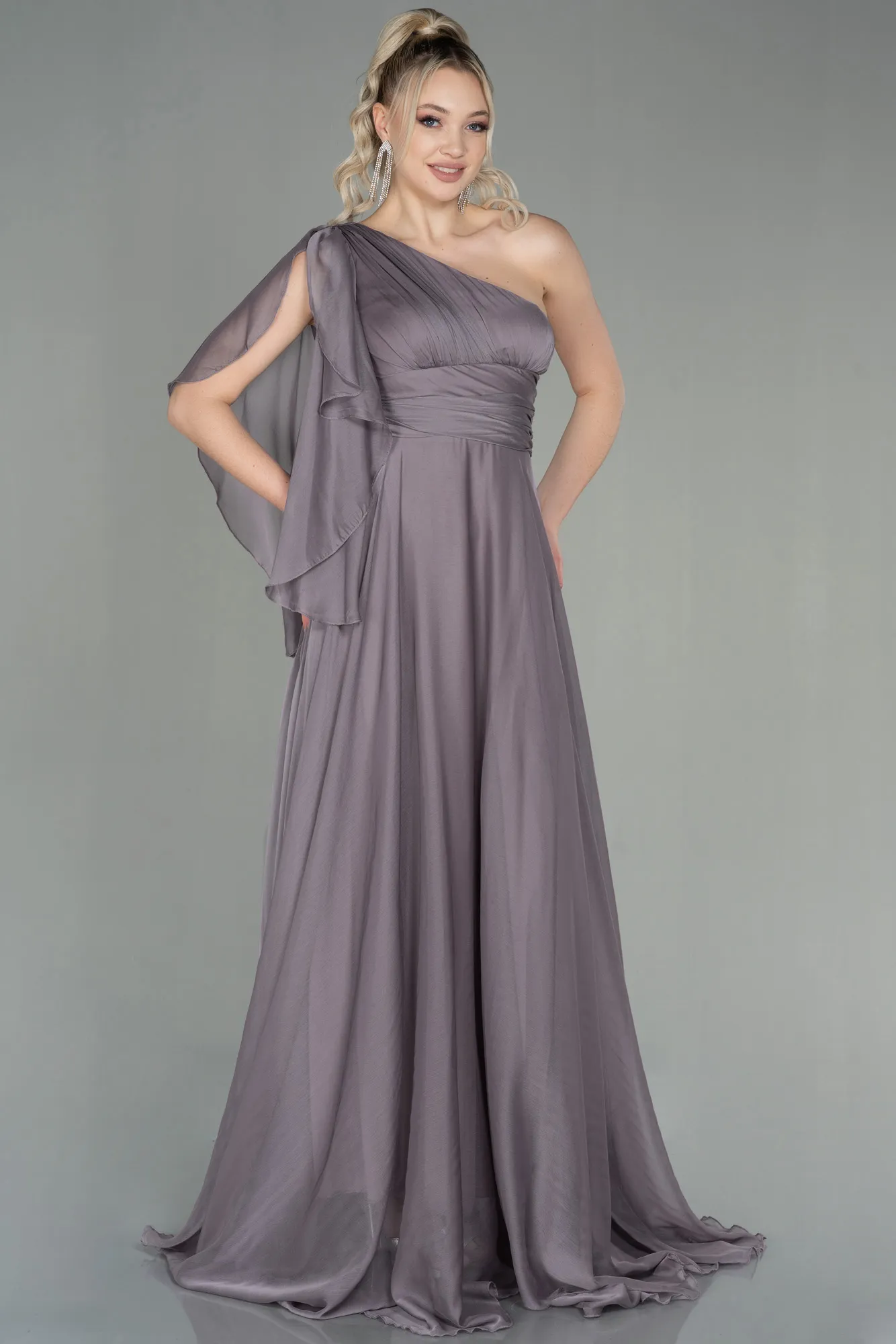 Mink-Long Chiffon Evening Dress ABU3449