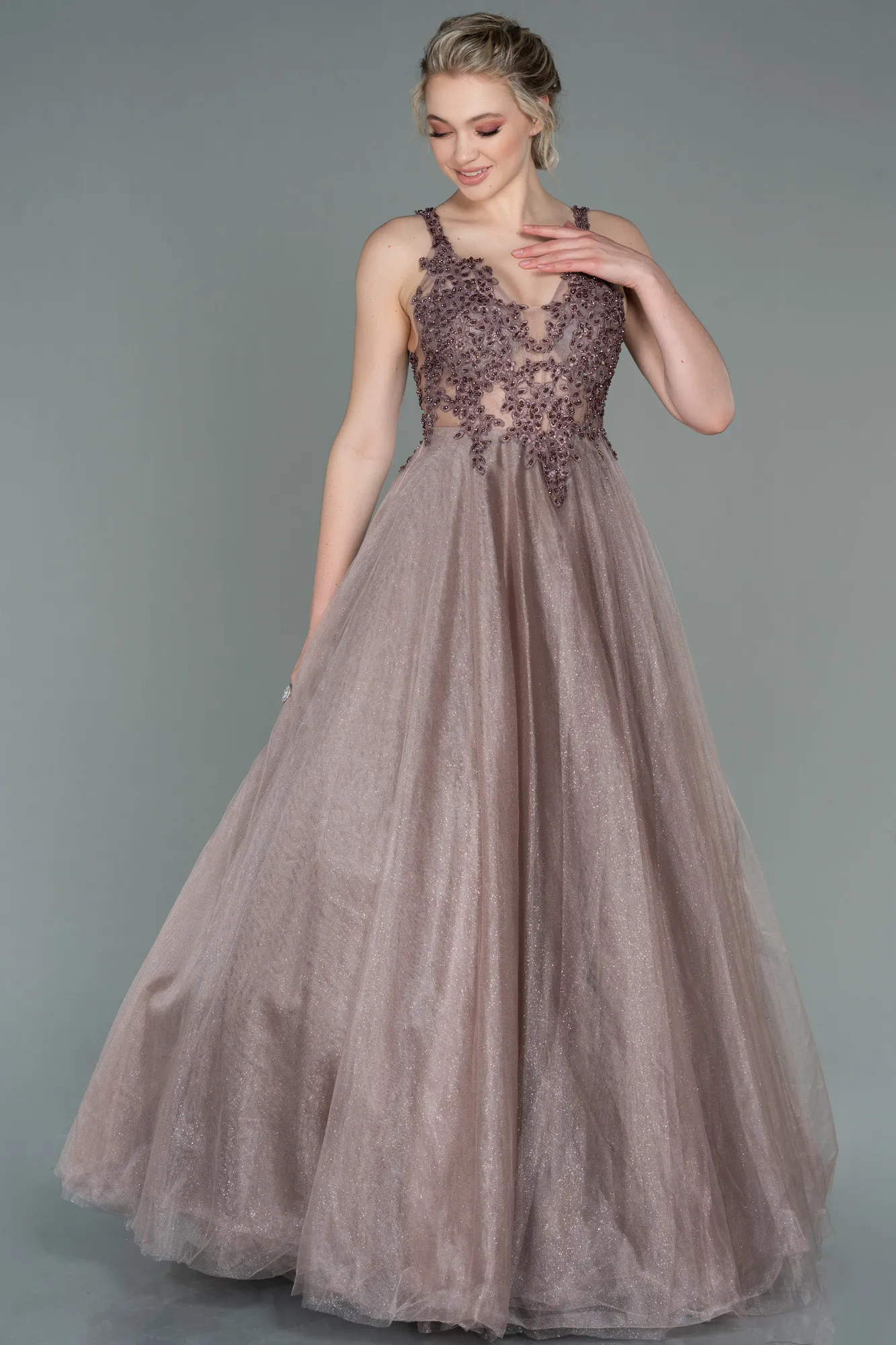 Mink-Long Evening Dress ABU2278