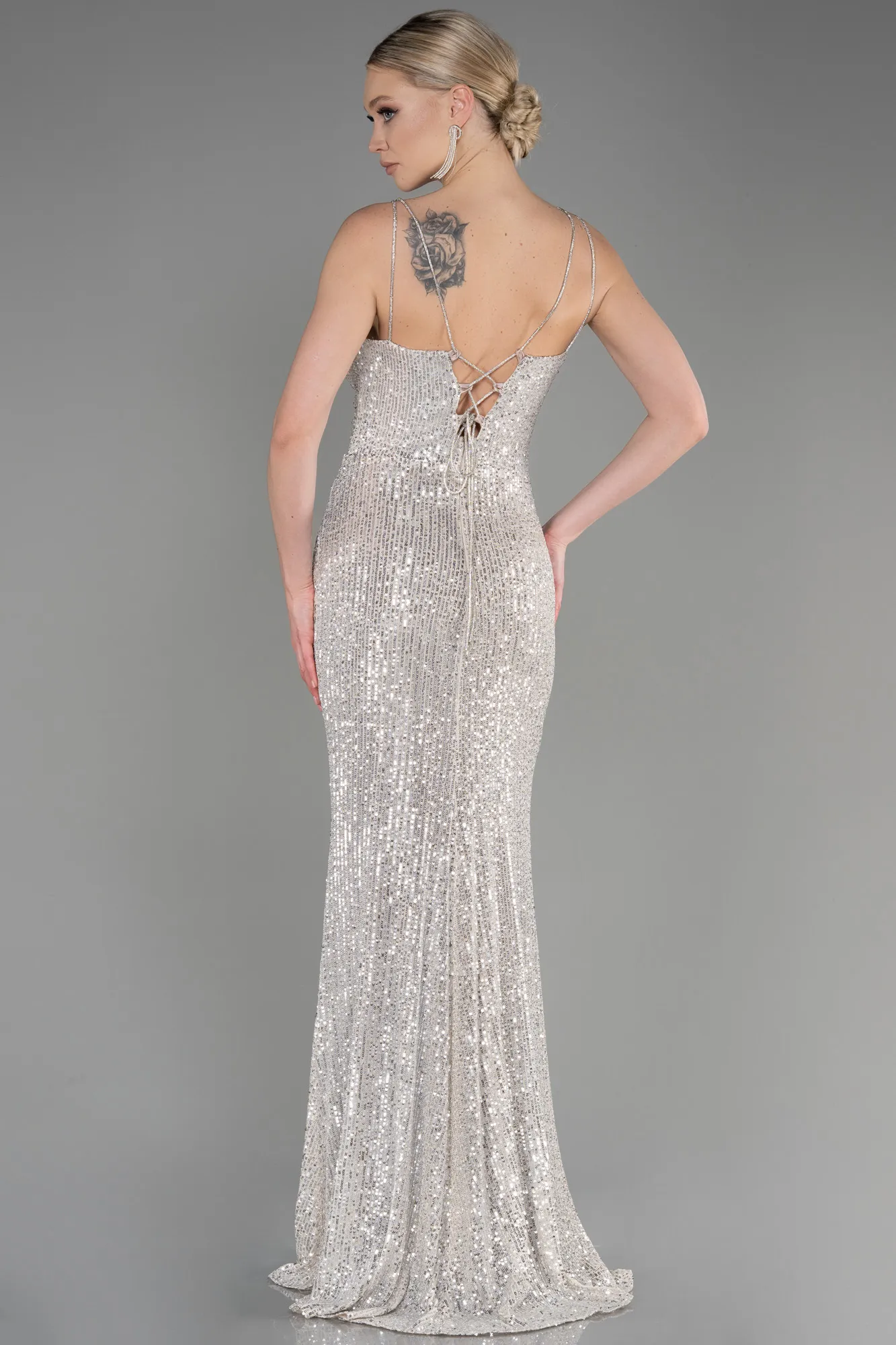 Mink-Long Mermaid Evening Gown ABU3768