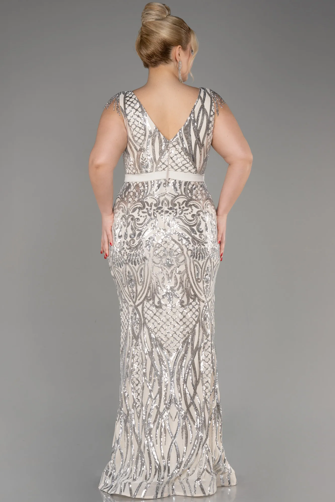 Mink-Long Plus Size Engagement Dress ABU3876