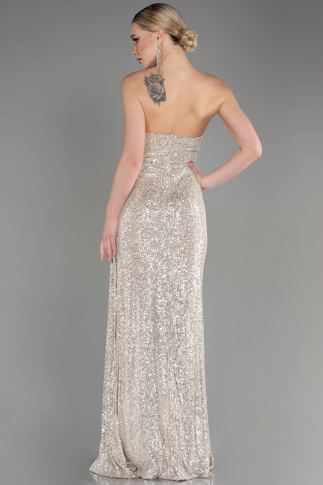 Mink-Long Scaly Evening Dress ABU3134