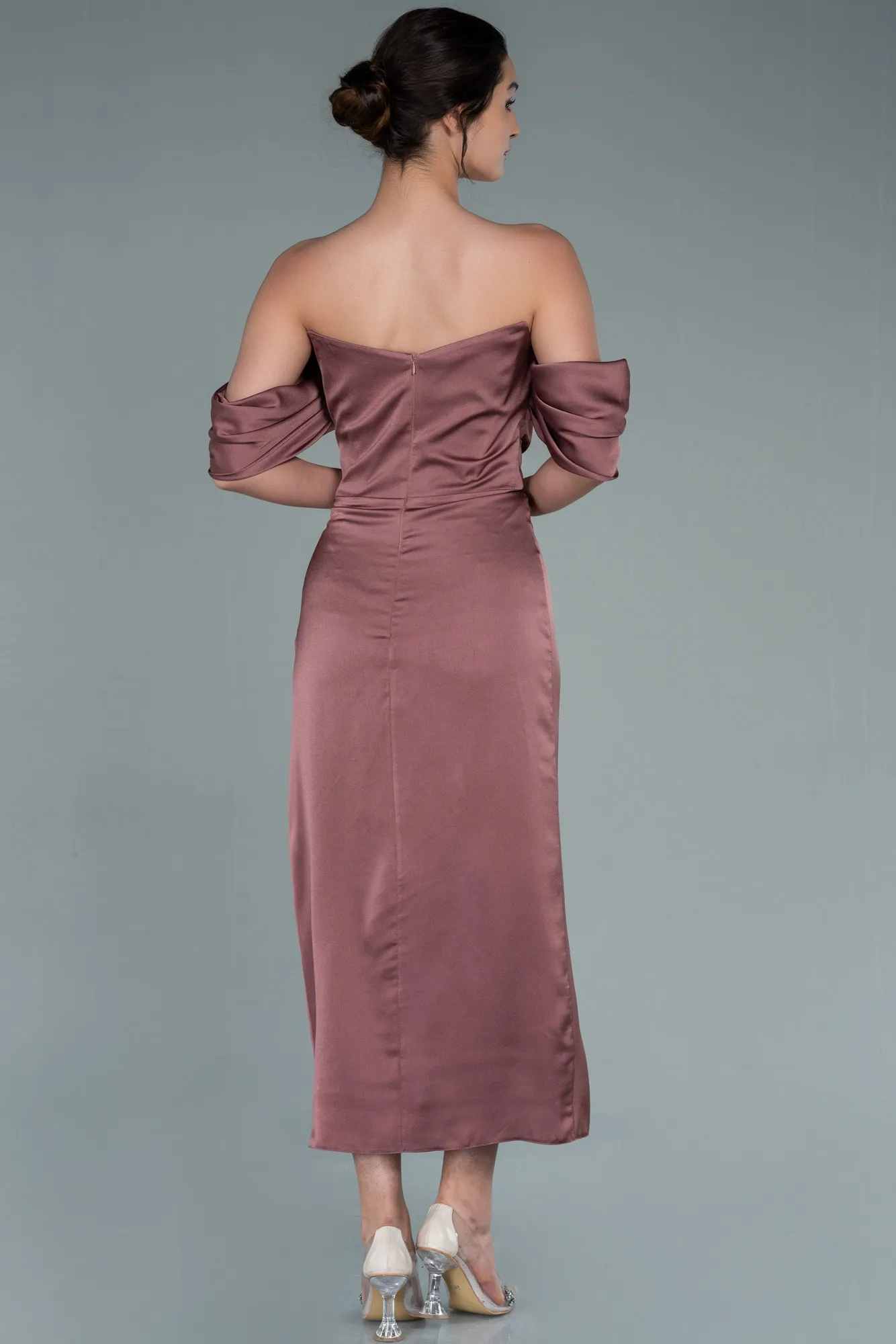 Mink-Midi Satin Invitation Dress ABK1404