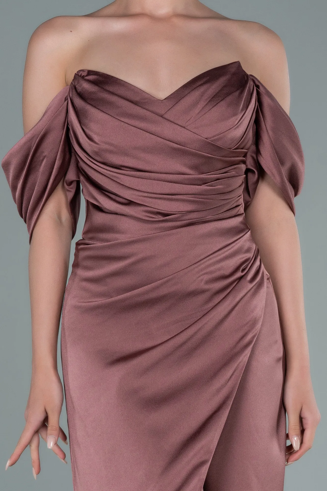 Mink-Midi Satin Invitation Dress ABK1404