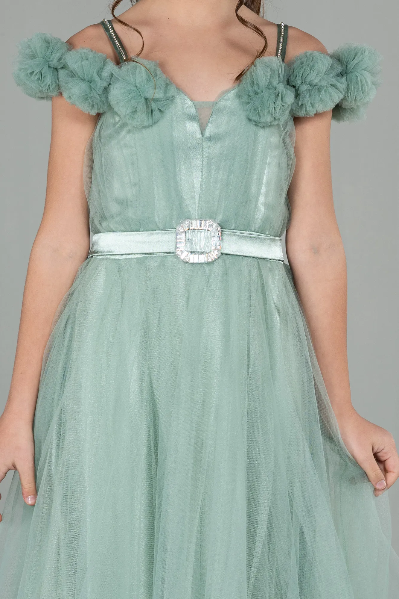 Mint-Long Girl Dress ABU2452